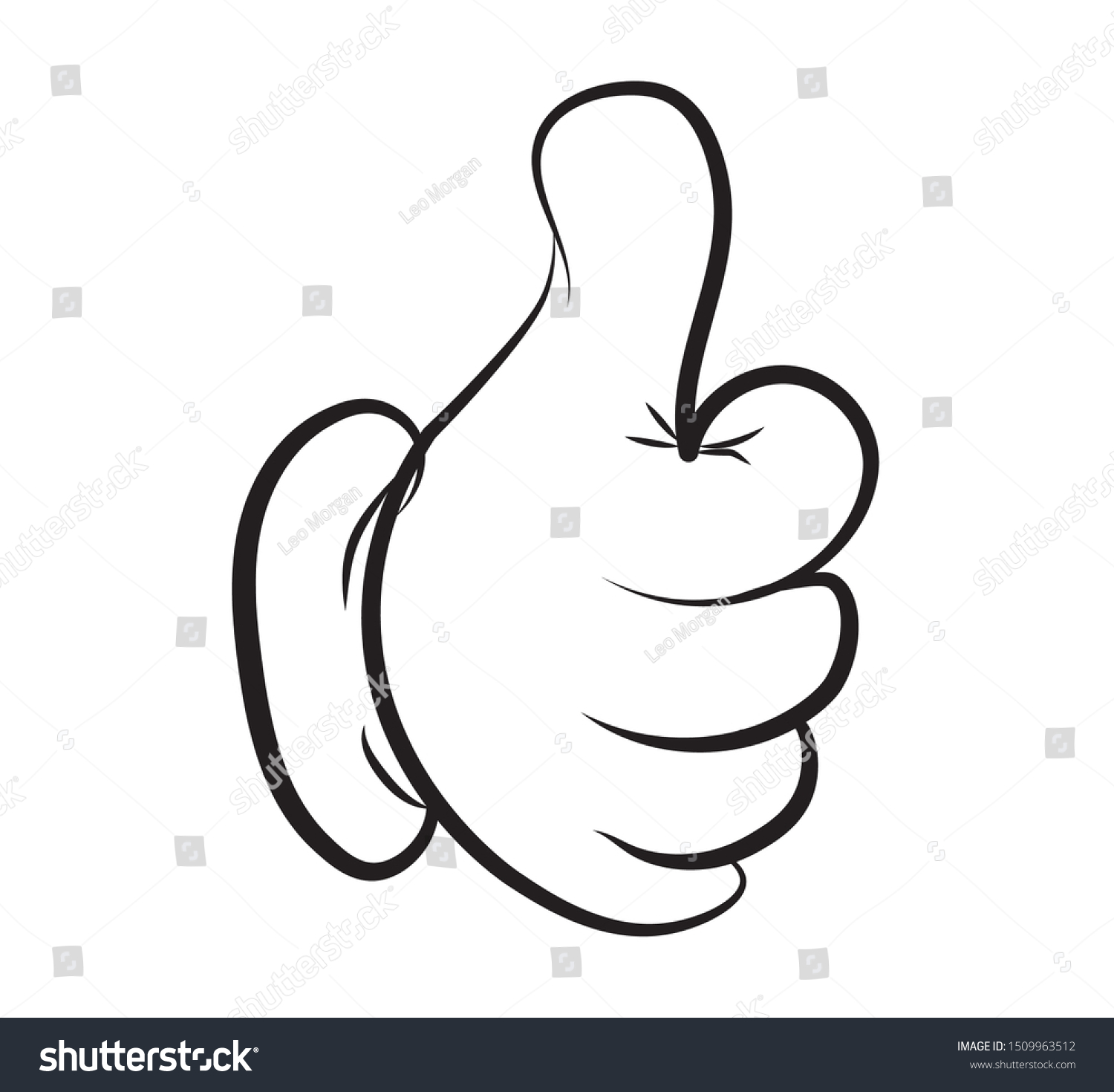 Hand Drawn Cartoon Thumbs Flat Vector Stock Vector (Royalty Free ...