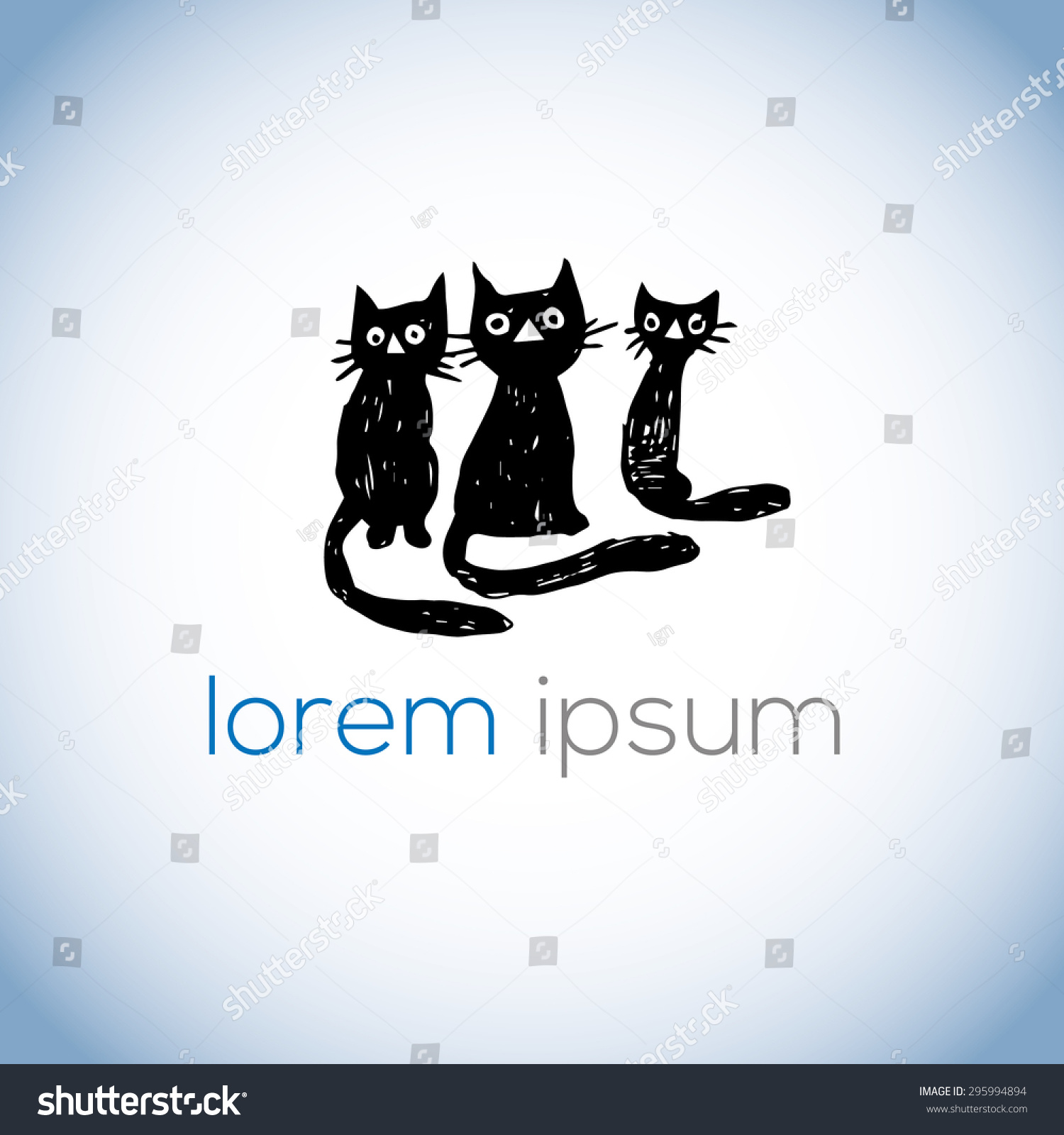 Hand Drawn Cat Vector Logo (Icon, Illustration, Sign, Symbol ...