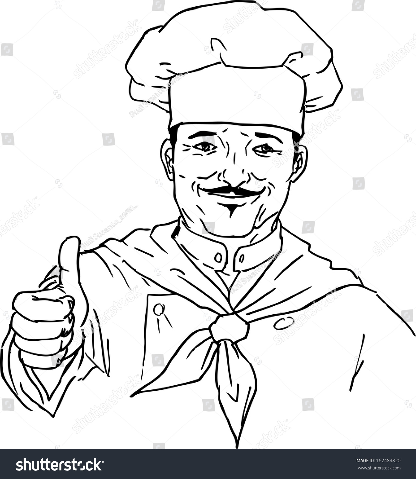 Hand Drawn Chef Stock Vector 162484820 Shutterstock