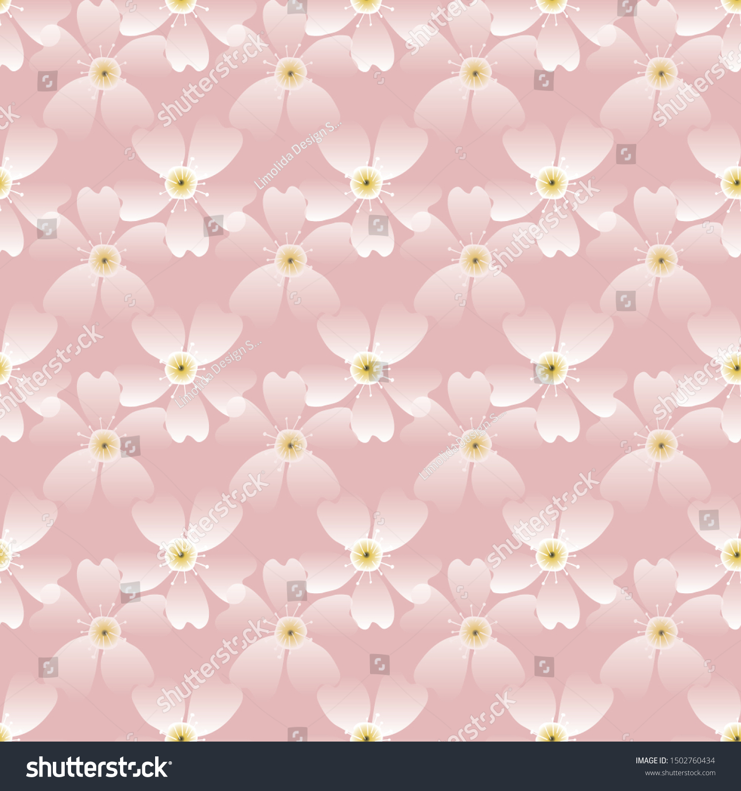 Hand Drawn Cherry Blossom Seamless Pattern Stock Vector (Royalty Free ...