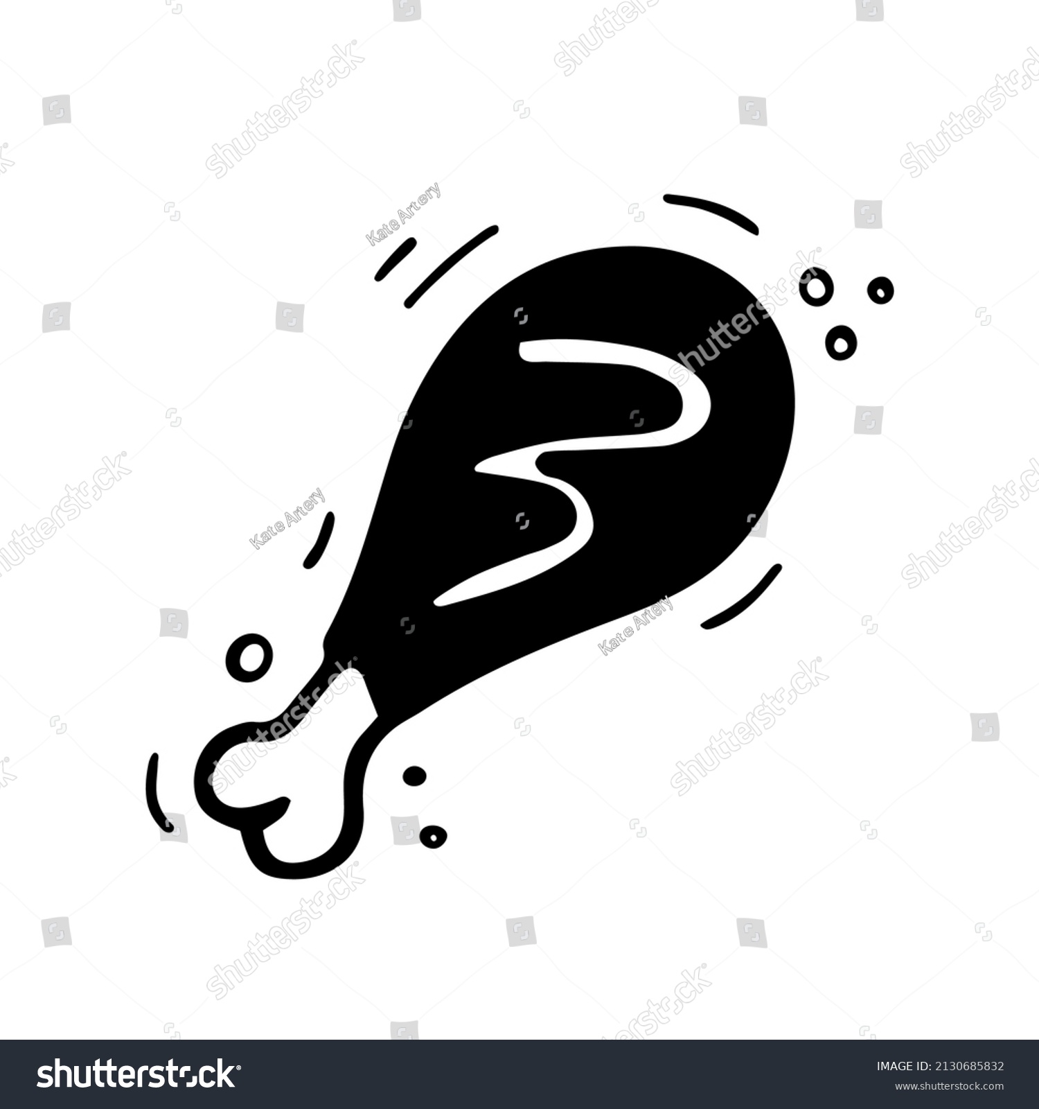 SVG of Hand drawn chicken's leg. Sketch of chick leg. Fast food illustration in doodle style. svg