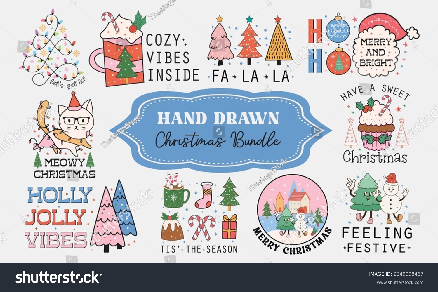 SVG of Hand Drawn Christmas PNG Bundle
 svg