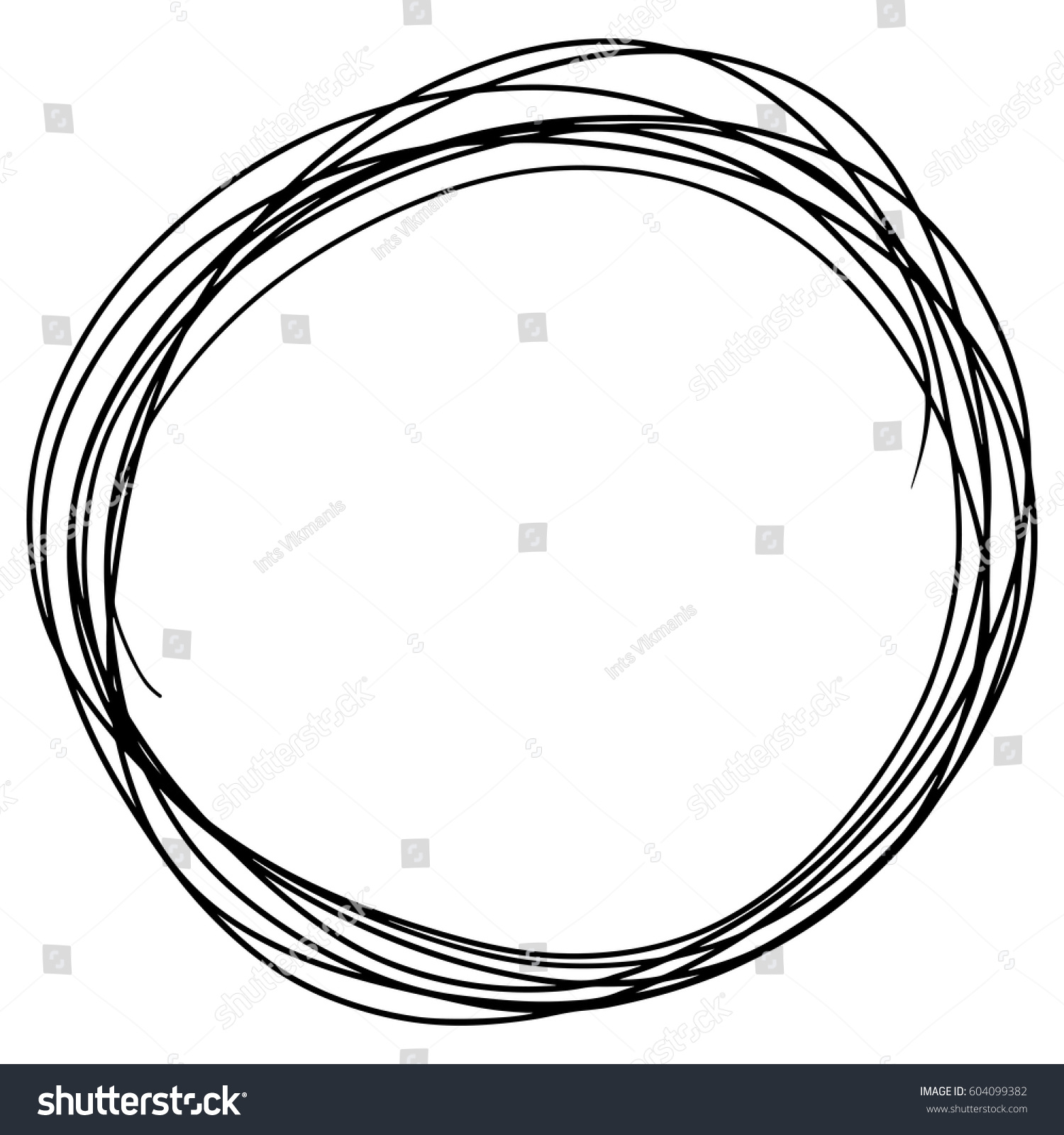 Hand Drawn Circle Sketch Doodle Frames Stock Vector 604099382 ...