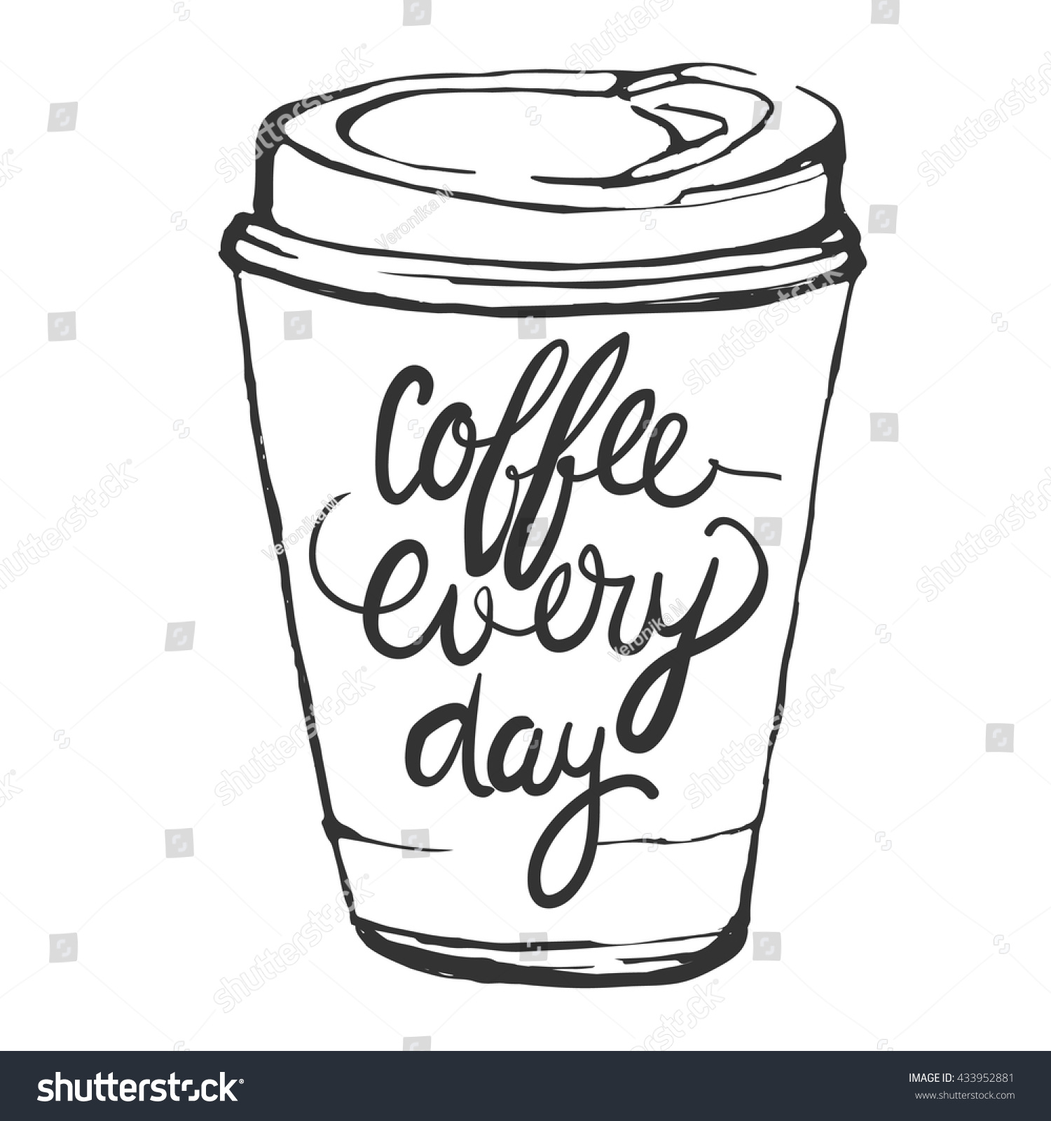 Hand Drawn Coffee Cup Vector Illustration Stock Vector (Royalty Free