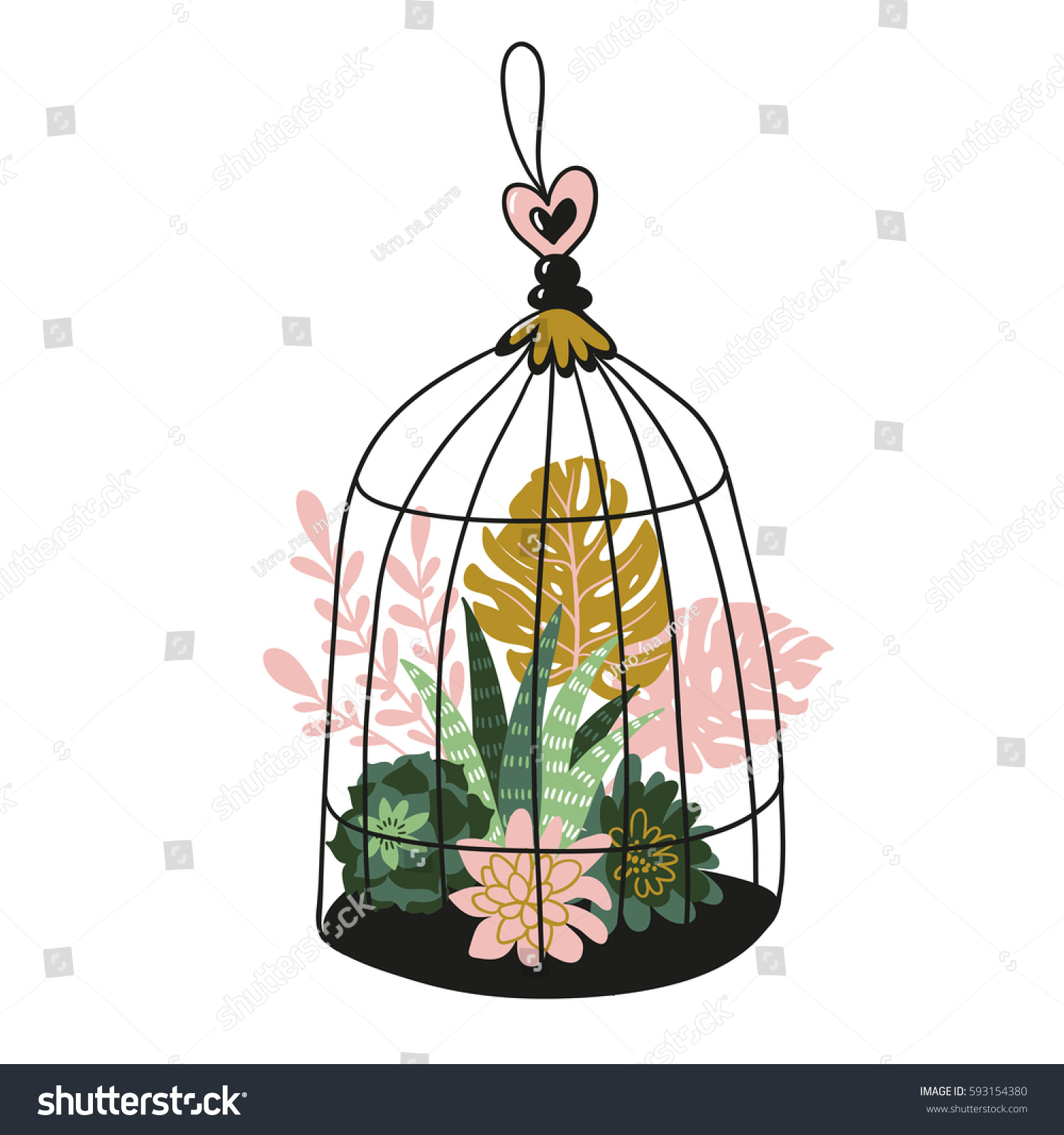 hand drawn contained tropical house plants stock vector 593154380 hand drawn contained tropical house plants stock vector 593154380