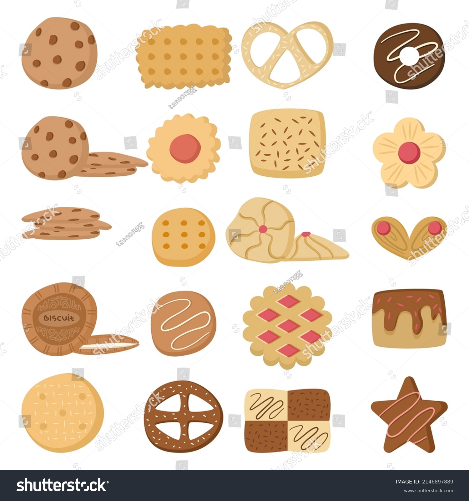 Hand Drawn Cookies Clip Art Collection Stock Vector (Royalty Free ...