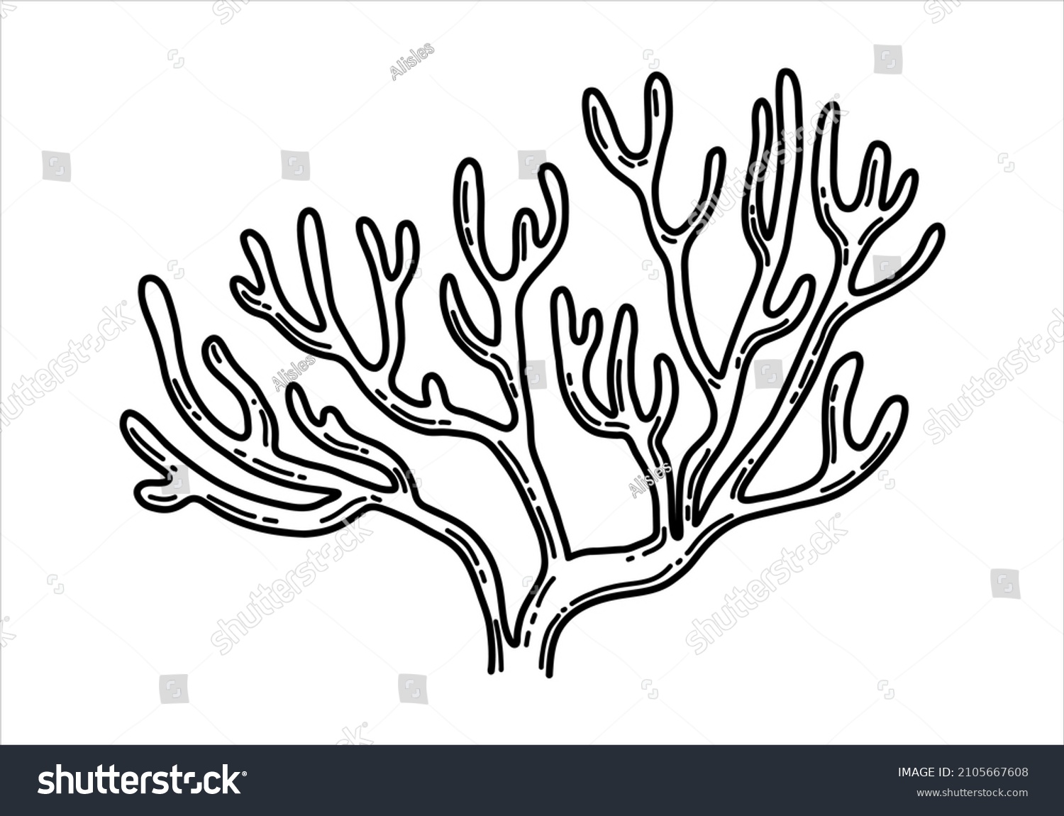 Hand Drawn Coral Reefs Vector Illustration Stock Vector (Royalty Free ...