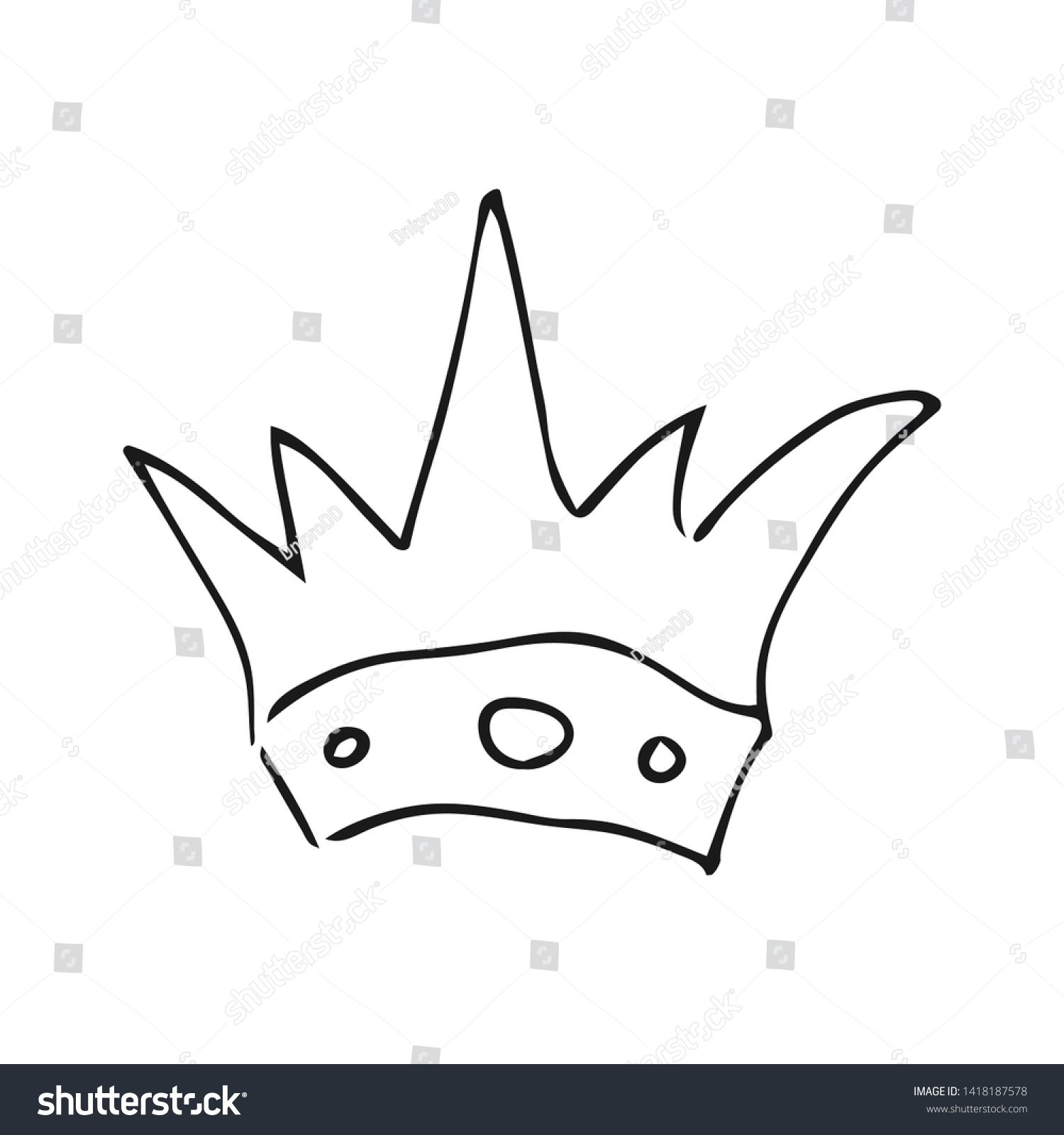 Hand Drawn Crown Simple Graffiti Sketch Stock Vector (Royalty Free ...