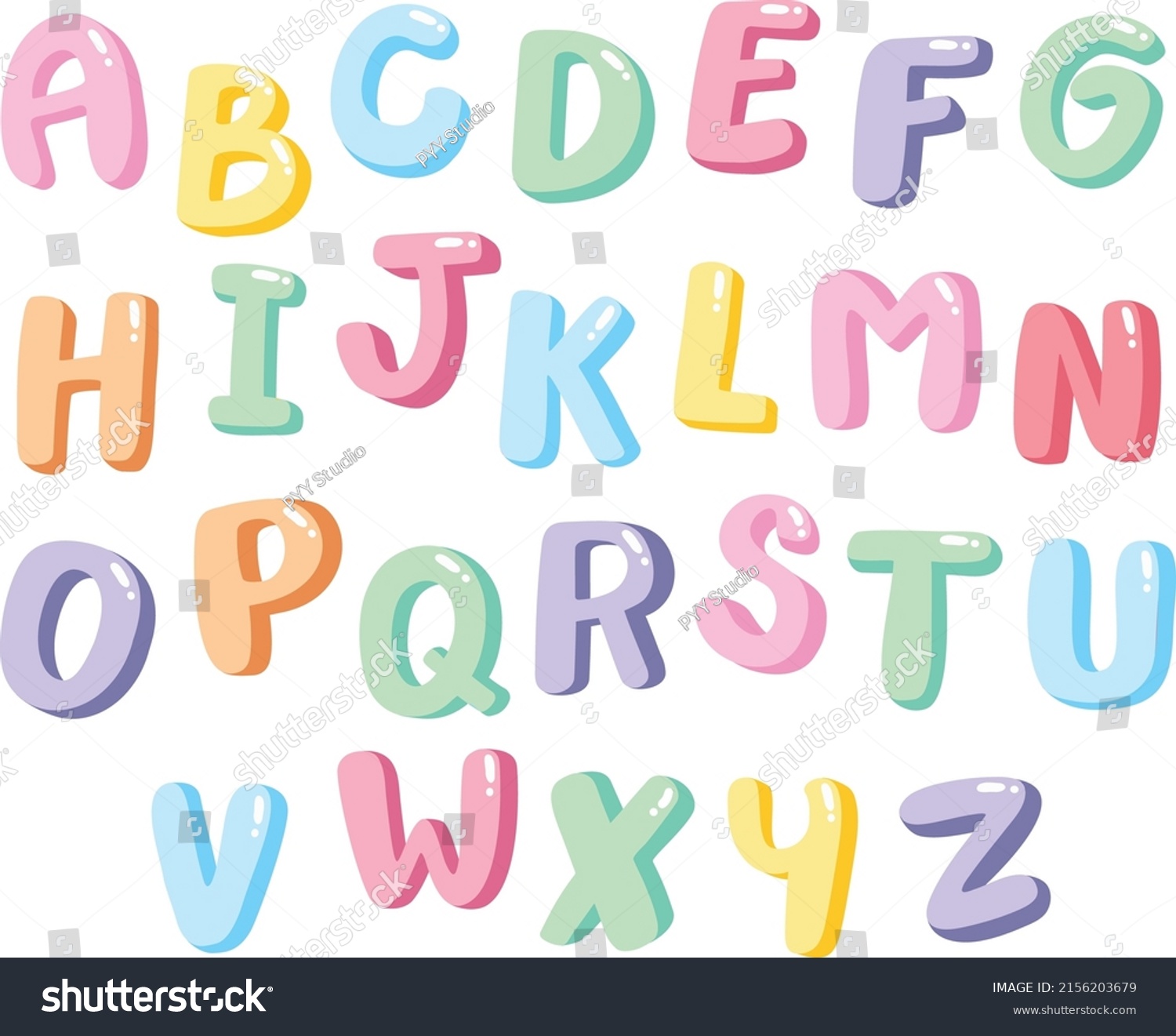 Hand Drawn Cute English Alphabet Letter Stock Vector (Royalty Free ...