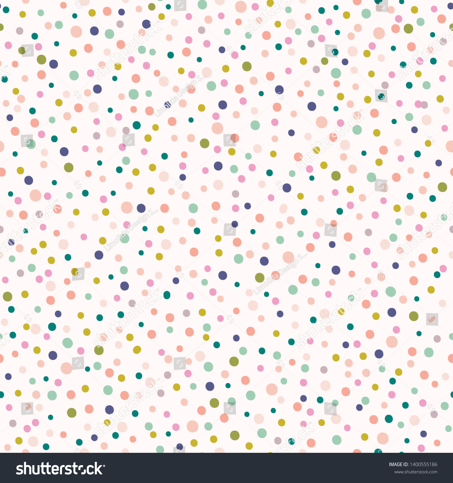 Hand Drawn Cute Polka Dot Confetti Stock Vector (Royalty Free) 1400555186