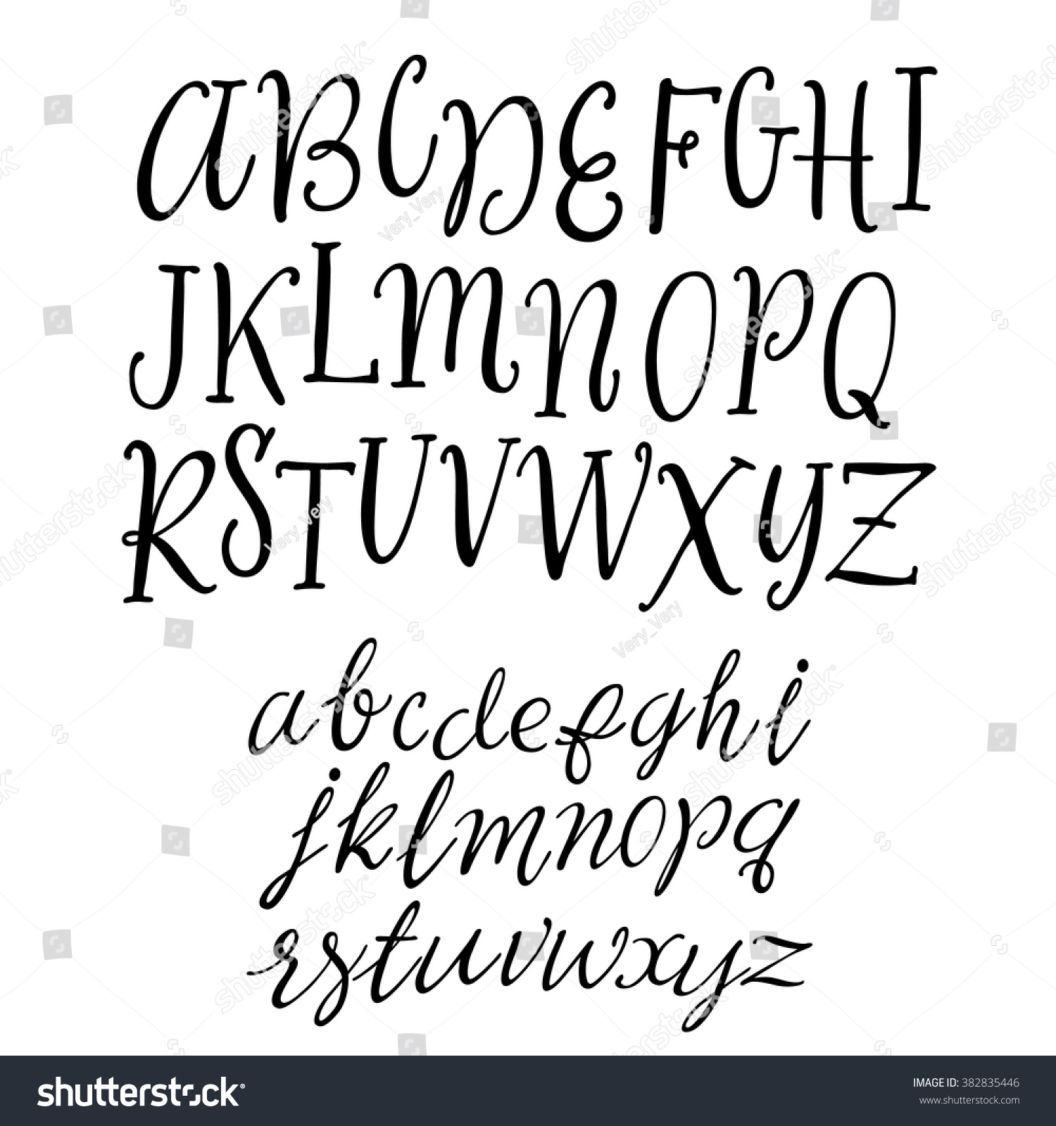 Hand Drawn Decorative Vector Abc Letters. - 382835446 : Shutterstock