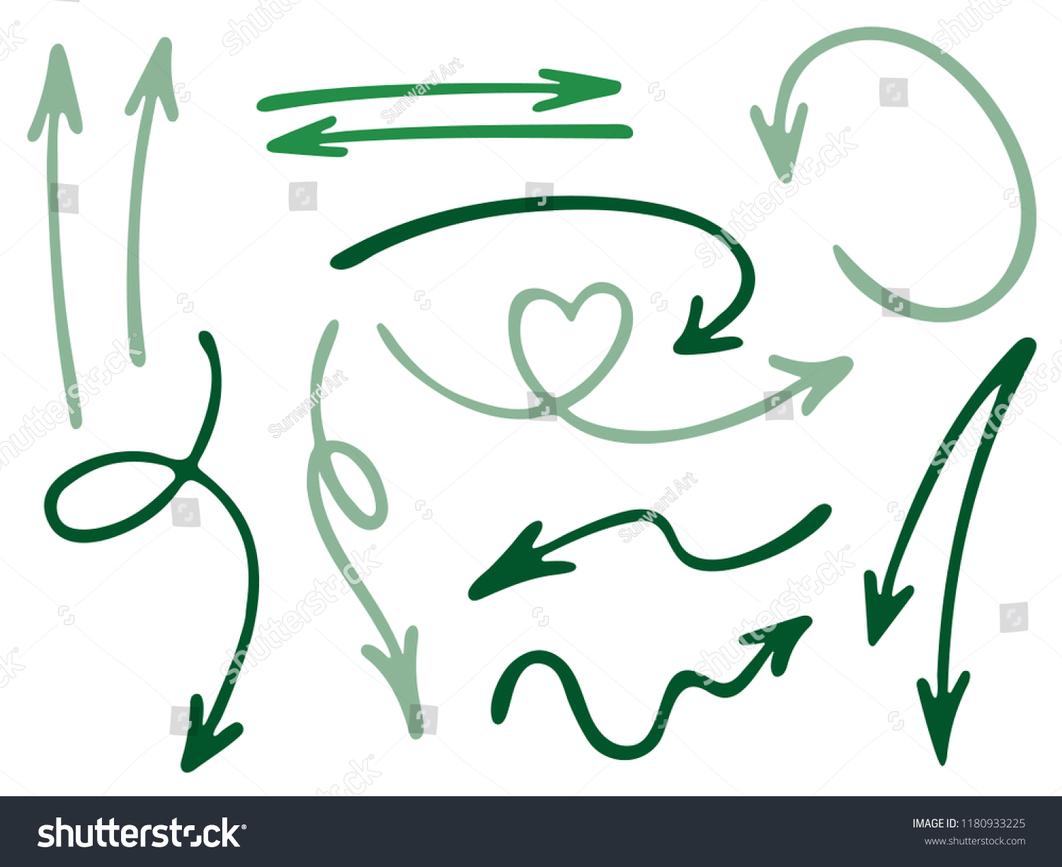 Hand Drawn Diagram Arrow Icons Vector Stock Vector Royalty Free