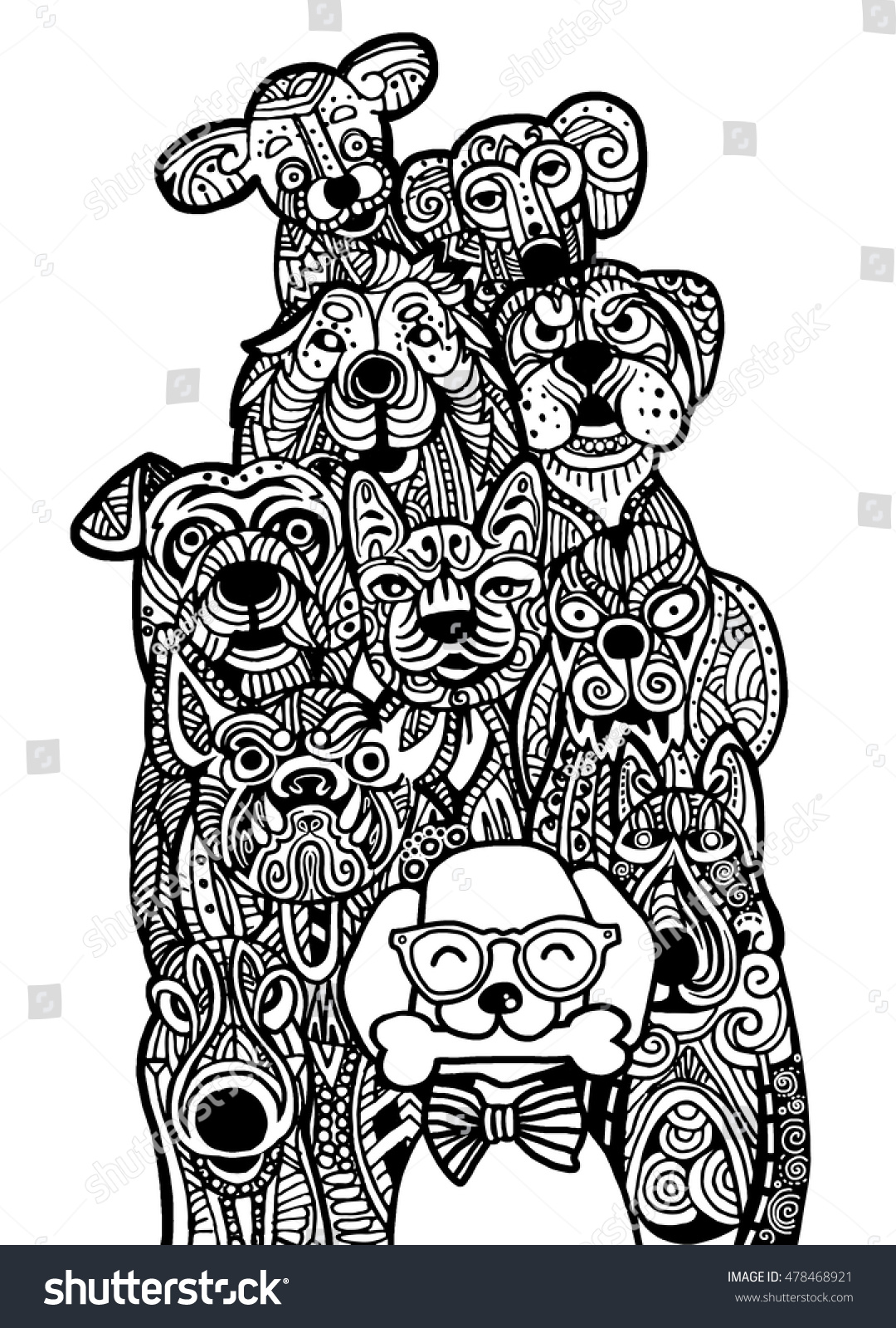 Hand Drawn Doodle Dogs Set Vector Stock Vector Royalty Free