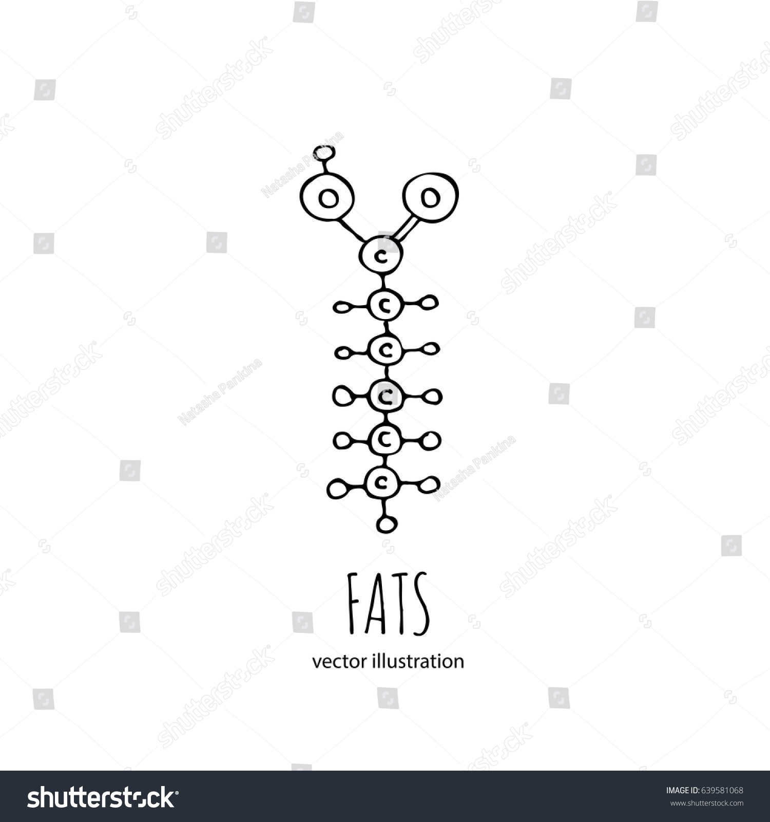 Hand Drawn Doodle Fat Chemical Formula Stock Vector (royalty Free 