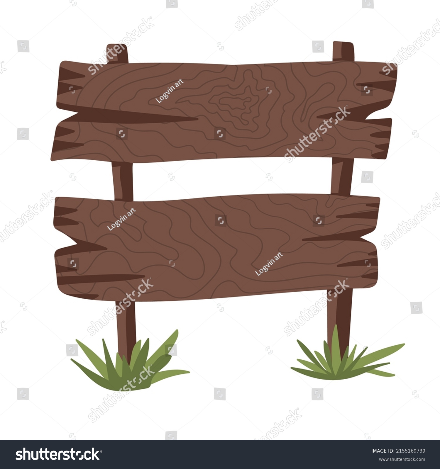 Hand Drawn Empty Wood Sign Board Stock Vector (Royalty Free) 2155169739 ...