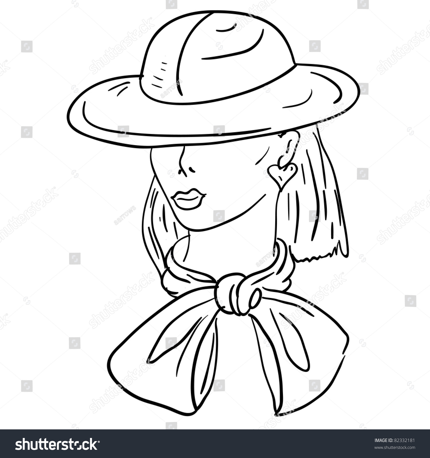 Handdrawn Fashion Model Vector Illustration Womans Stock Vector Royalty Free 82332181