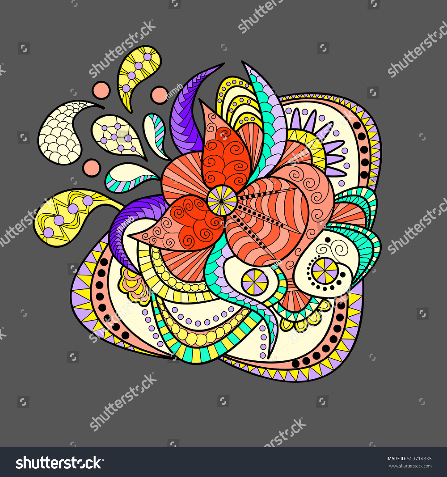 Hand Drawn Floral Pattern Doodle Art Stock Vector Royalty Free