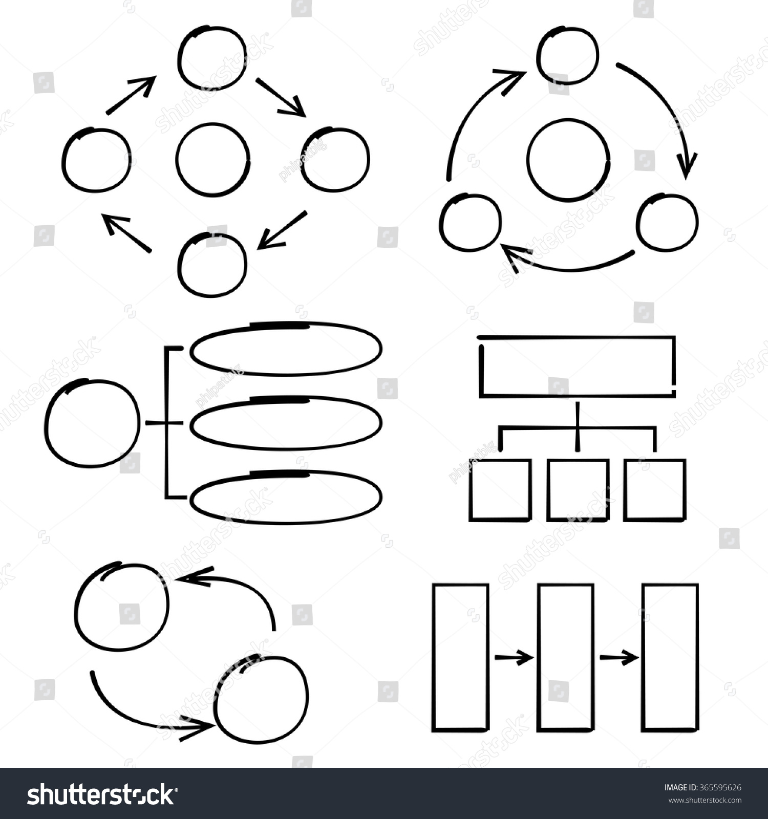 Hand Drawn Flow Chart Diagram 库存矢量图（免版税）365595626 Shutterstock 5754