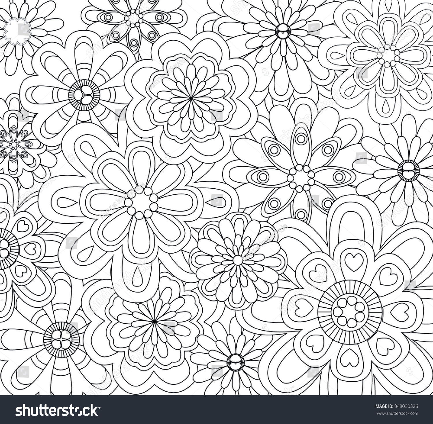 Coloring Pages Background Coloring Pages hand drawn flower background isolated on stock vector 348030326 white anti stress coloring page monochrome sketch
