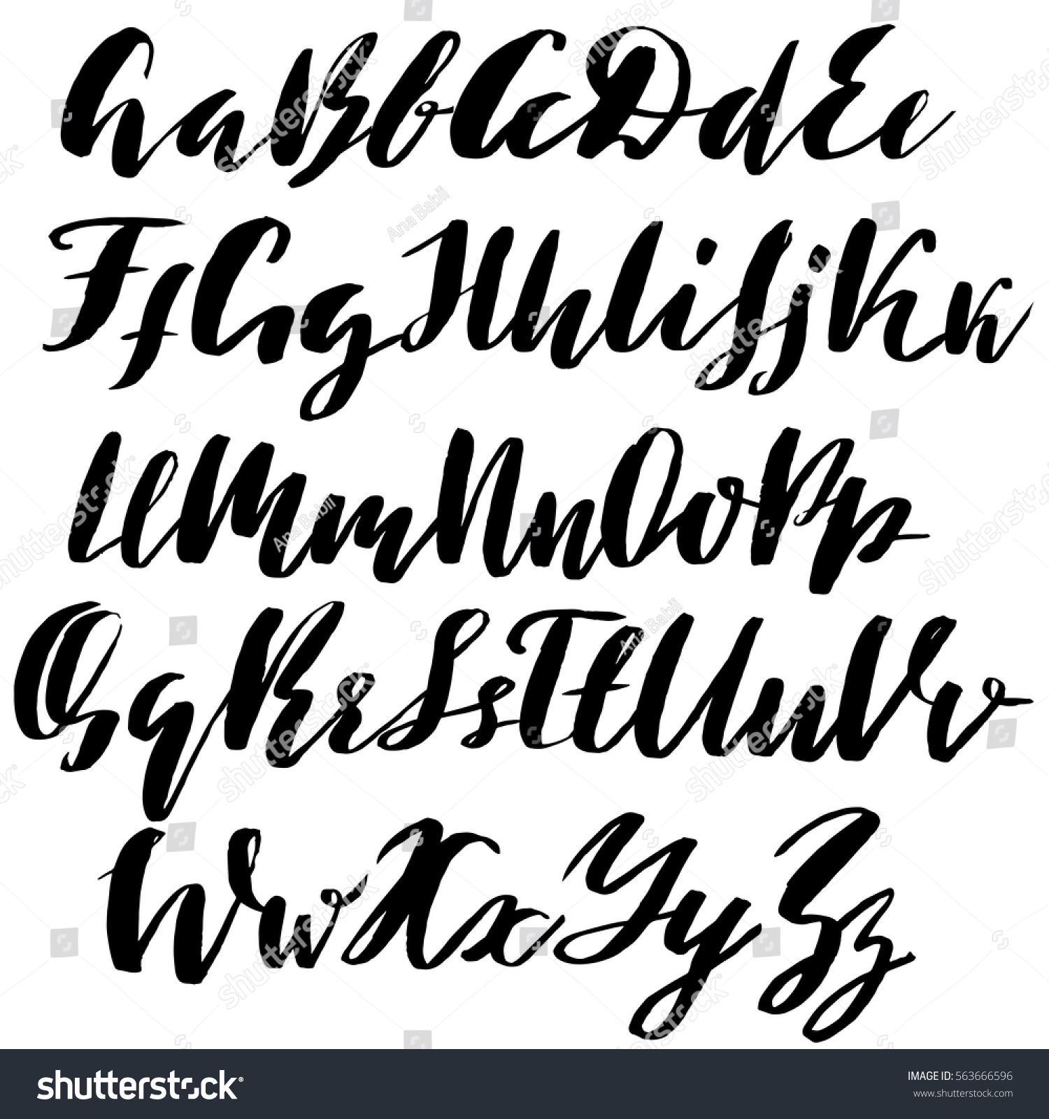 Hand Drawn Font Made By Dry Stock Vector 563666596 - Shutterstock