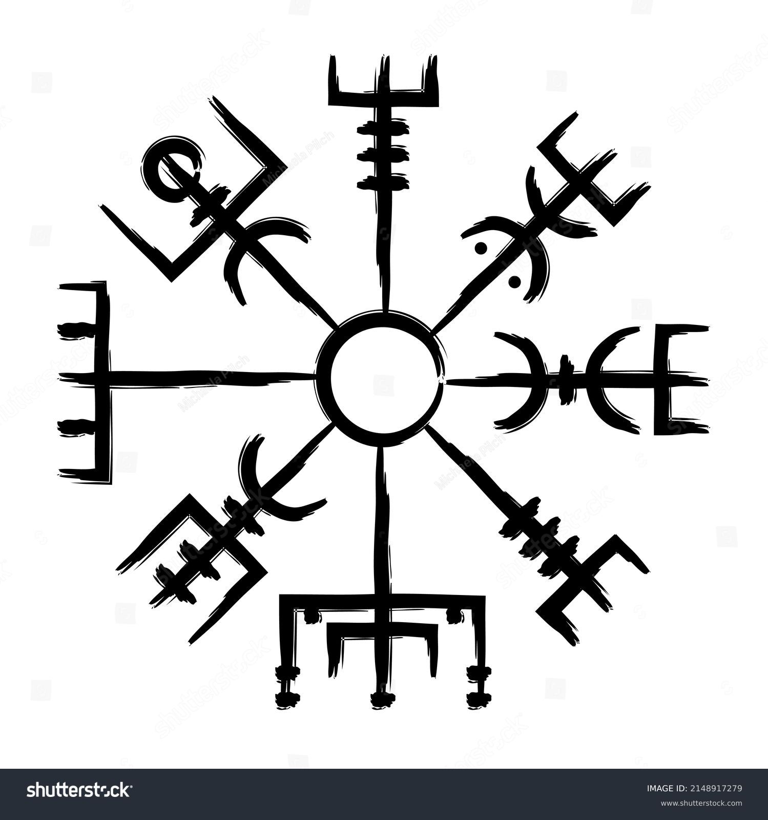 Hand Drawn Full Editable Norse Symbol Stock Vector (Royalty Free ...