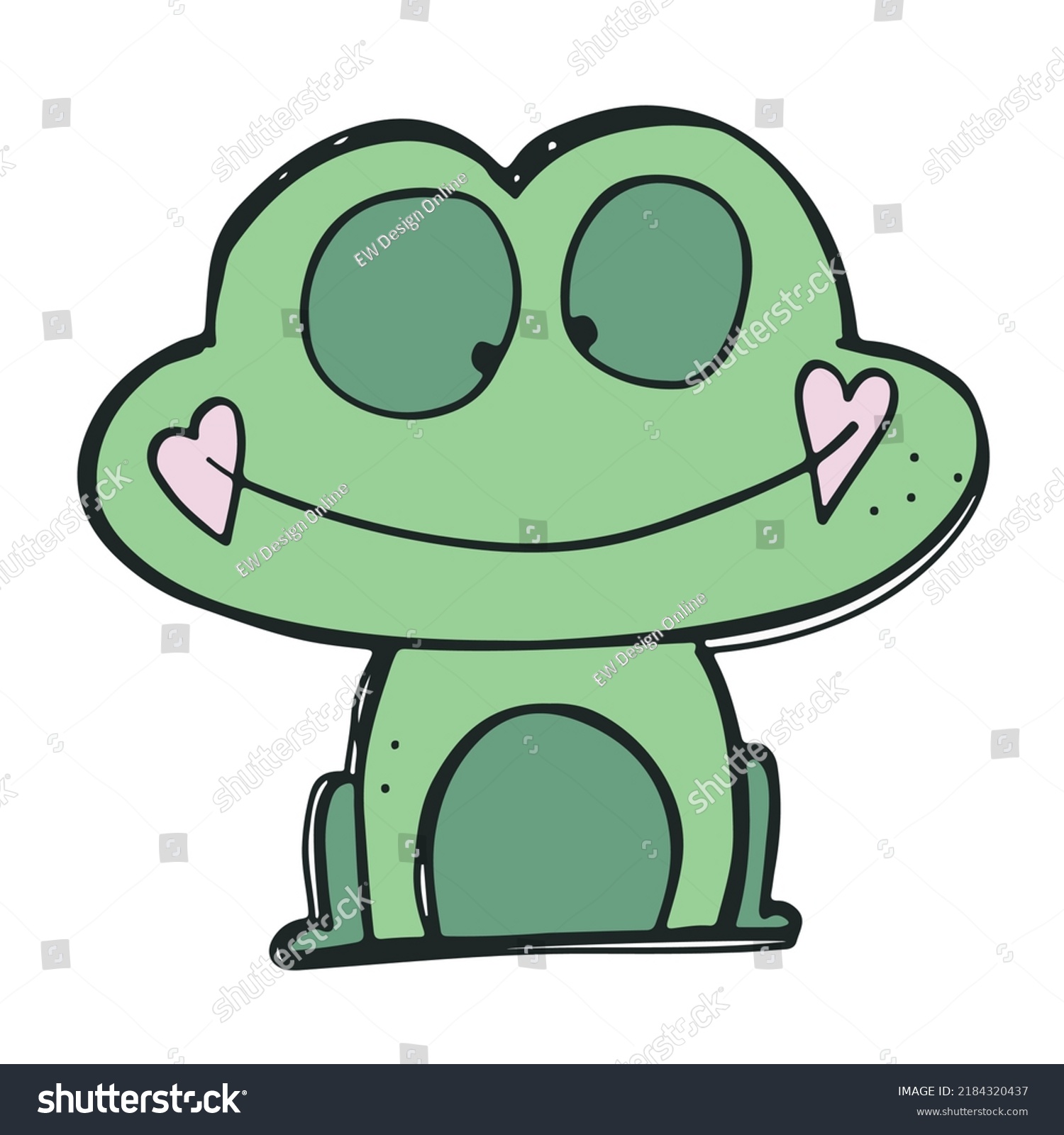 SVG of hand drawn funny cute frog vector illustrator svg cuttable printable svg