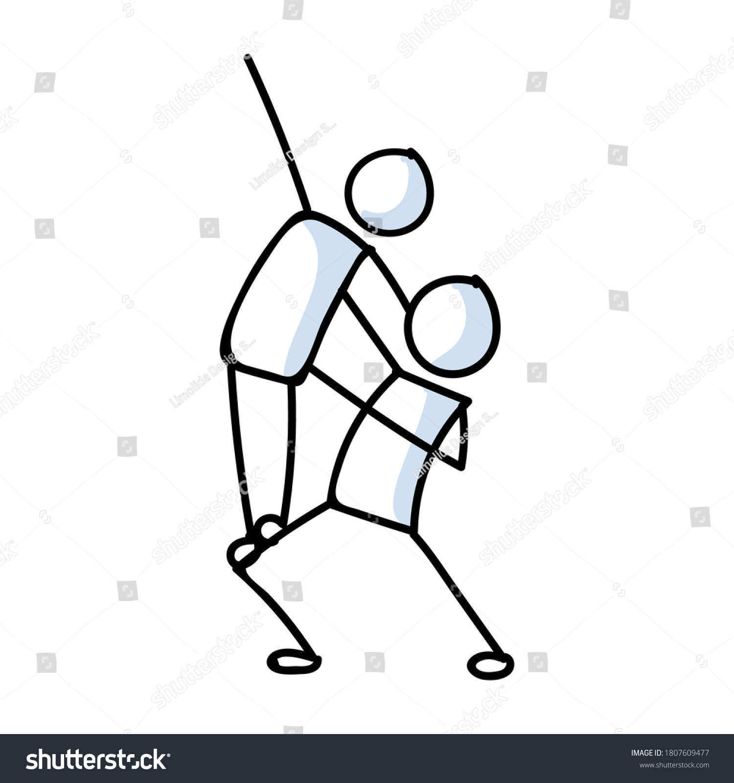 Hand Drawn Gay Men Lift Stickman Stock Vector (Royalty Free) 1807609477 ...