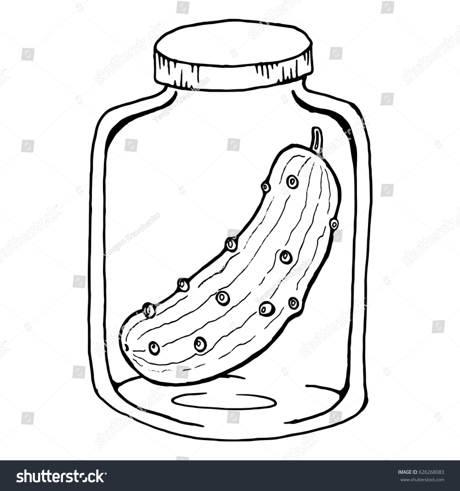 Hand Drawn Glass Jar Bank Pickles Stock Vector (Royalty Free) 626268083