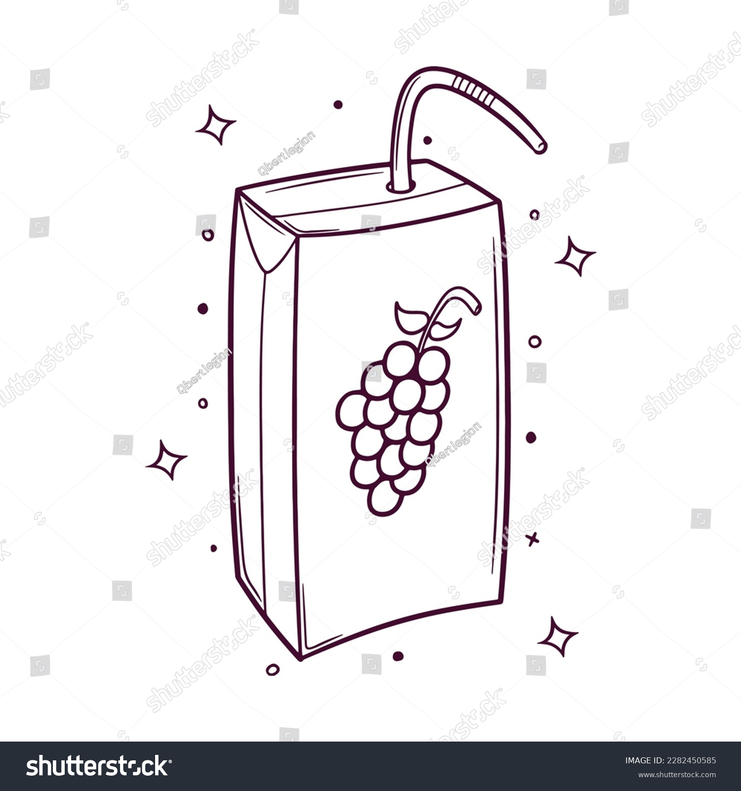 SVG of hand drawn grape juice box vector illustration svg