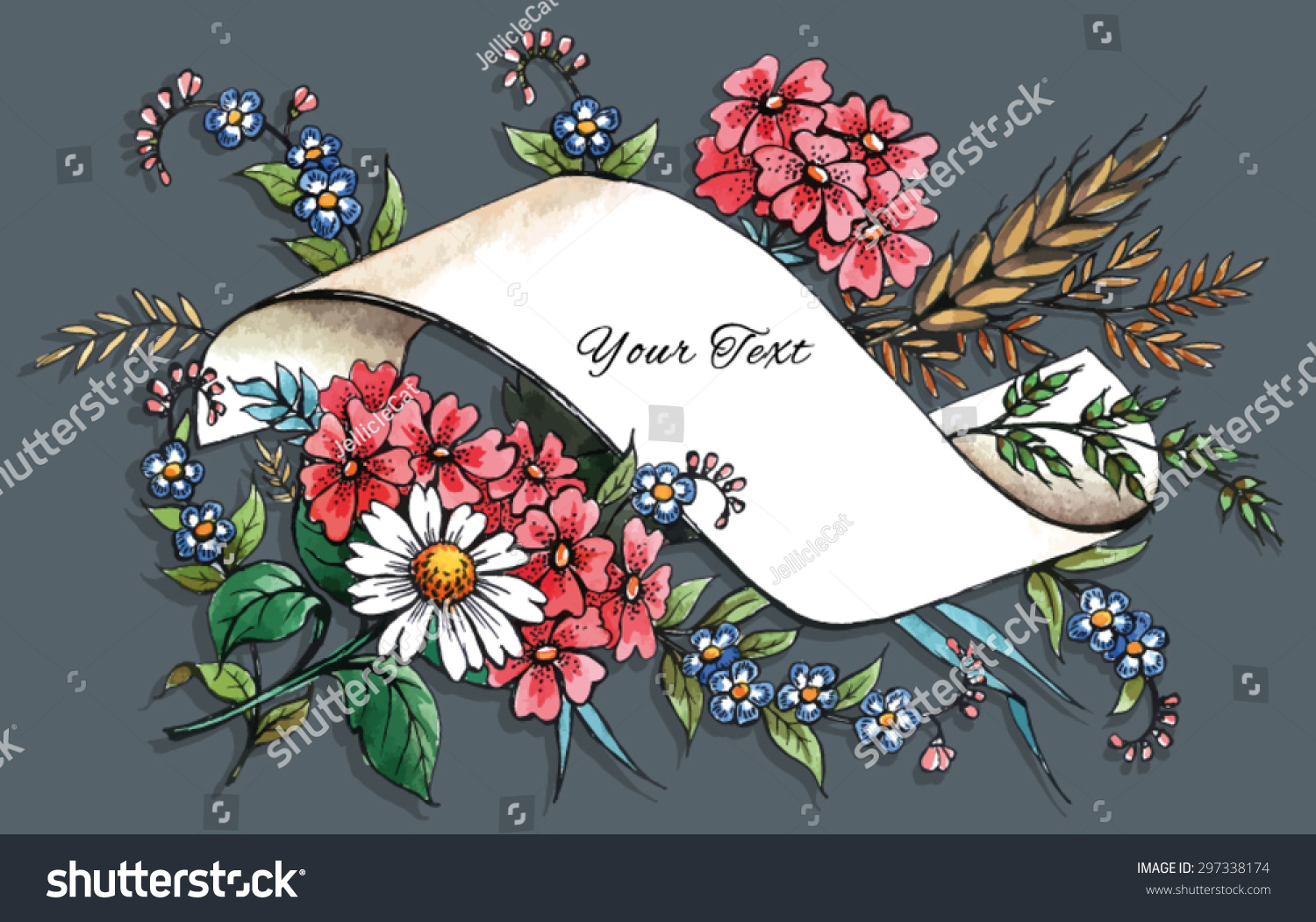 Hand Drawn Greeting Card Template vector de stock (libre de regalías