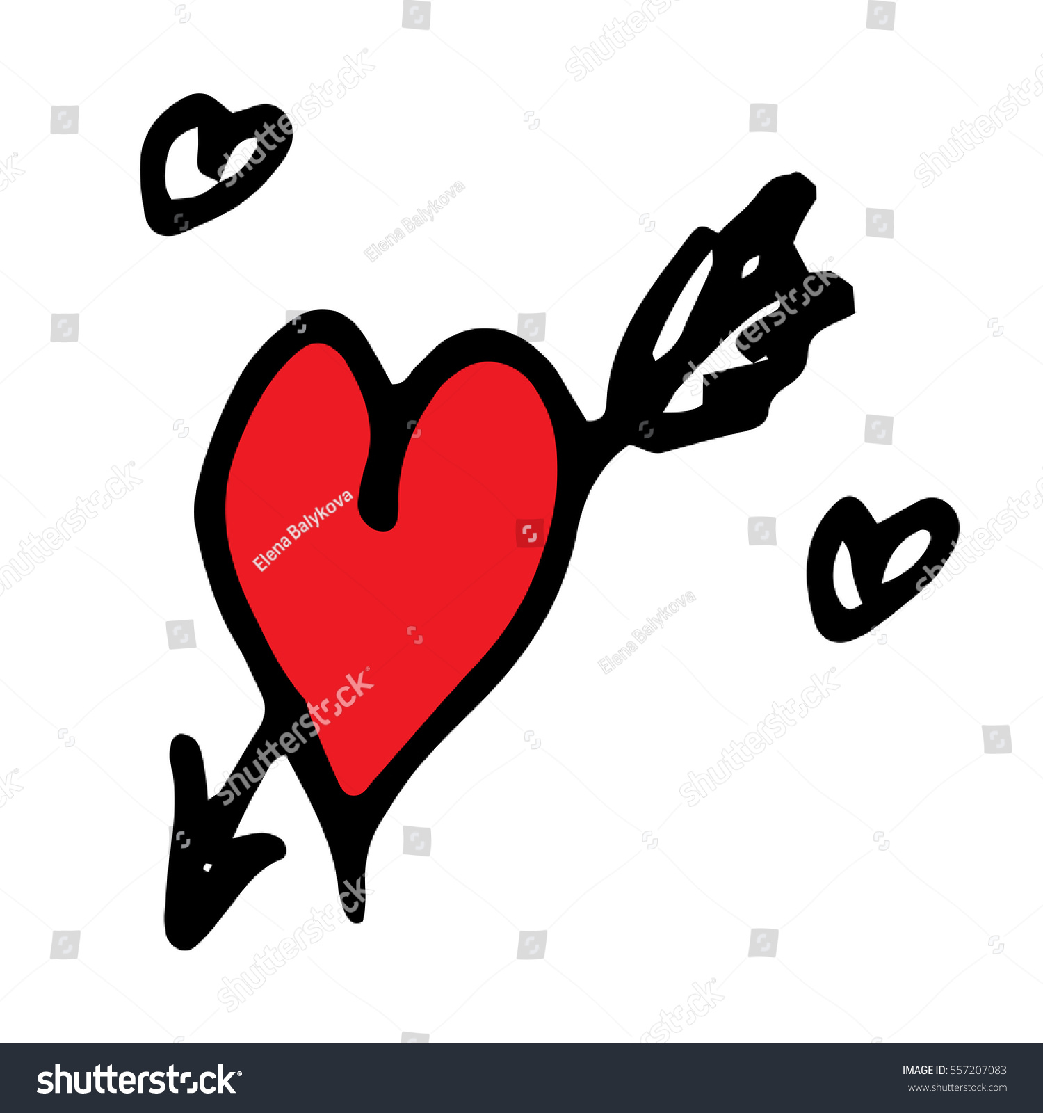 Hand Drawn Heart Vector Icon Love Stock Vector (Royalty Free) 557207083