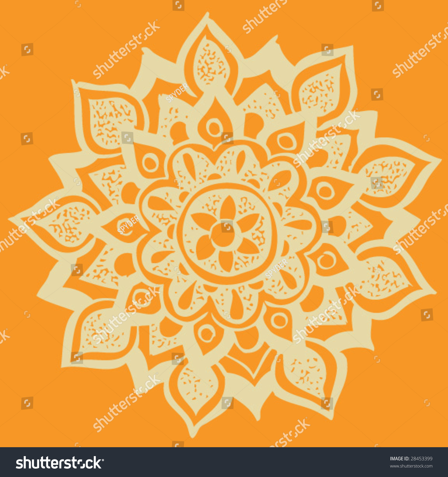 Hand Drawn Henna Illustration - 28453399 : Shutterstock