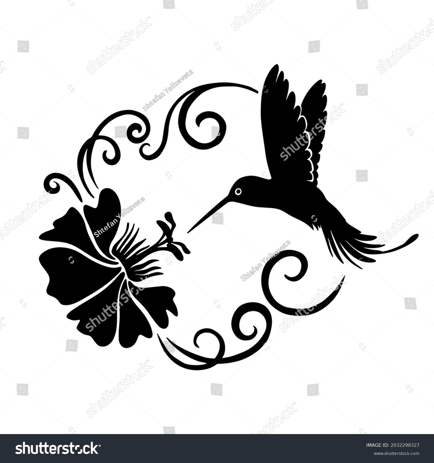 SVG of Hand Drawn Hummingbird  Your Design Vinyl Cutting Greeting Cards Vector illustration. Svg colibri cut file svg