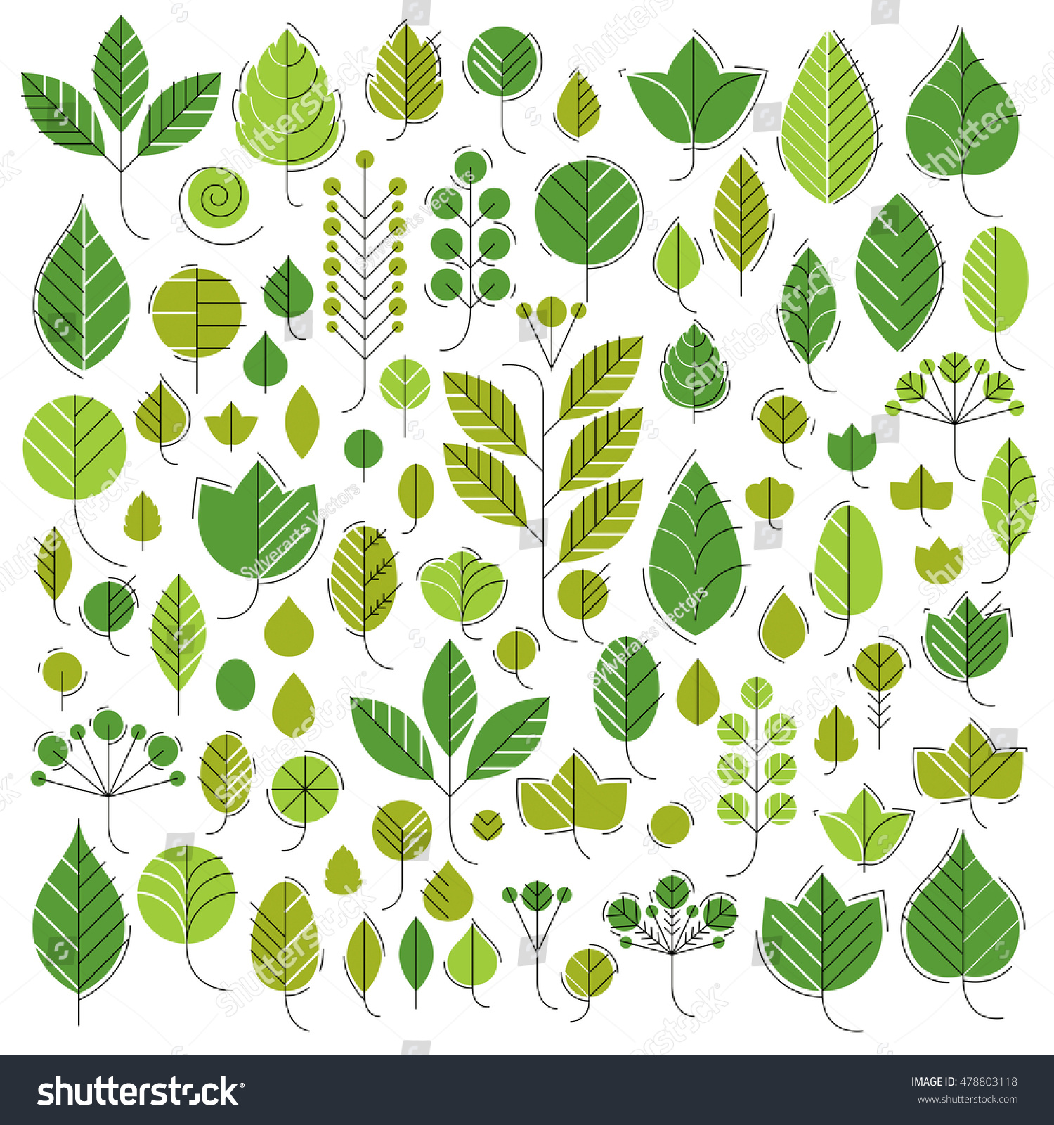 Handdrawn Illustration Simple Tree Leaves Isolated Stock Vector 478803118 Shutterstock Tree Collection Of Design Elements Stock Vector Illustration Of Icon Botany 32428346