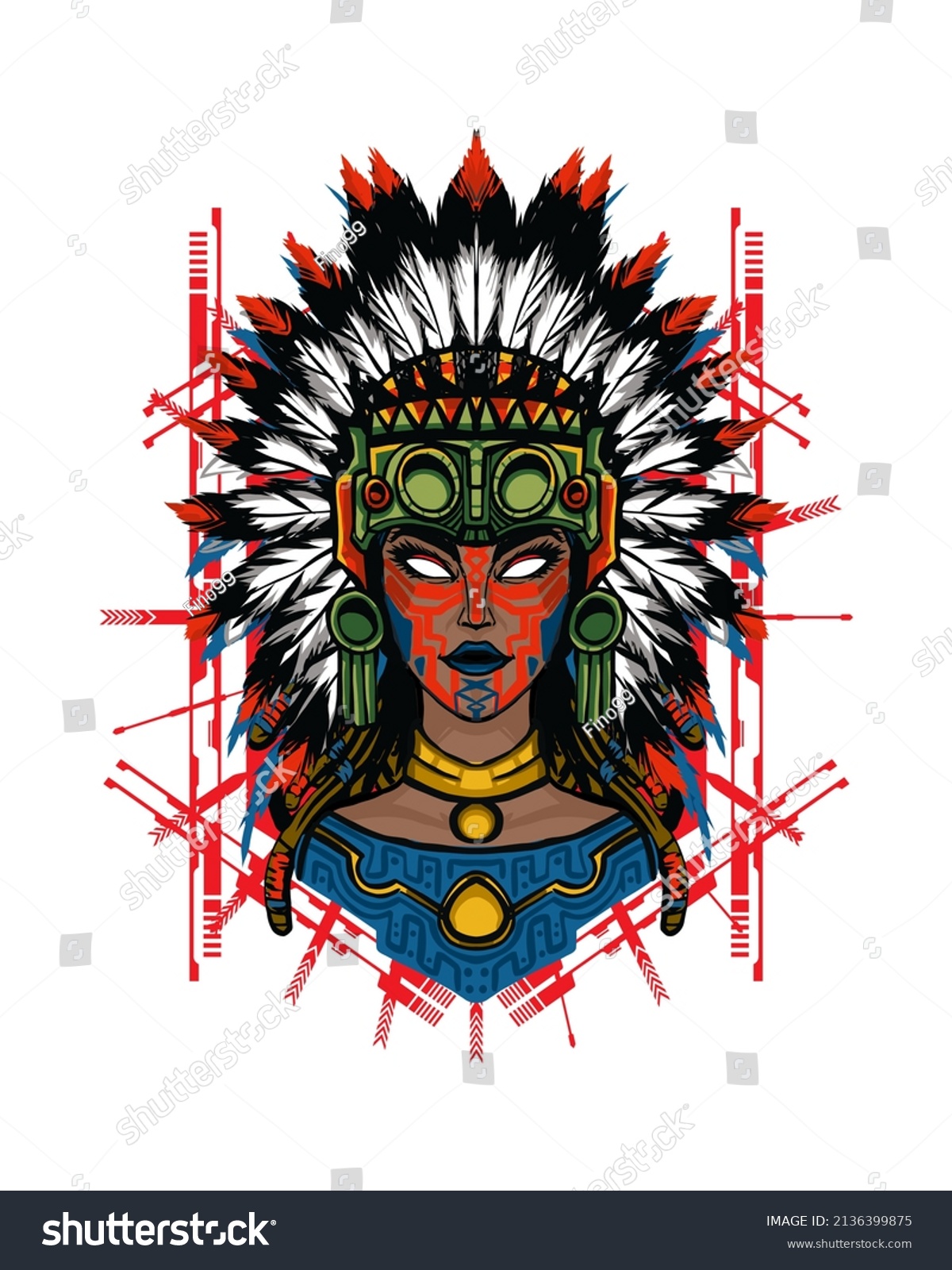 Hand Drawn Indian Female Head Vector Stock Vector (Royalty Free ...