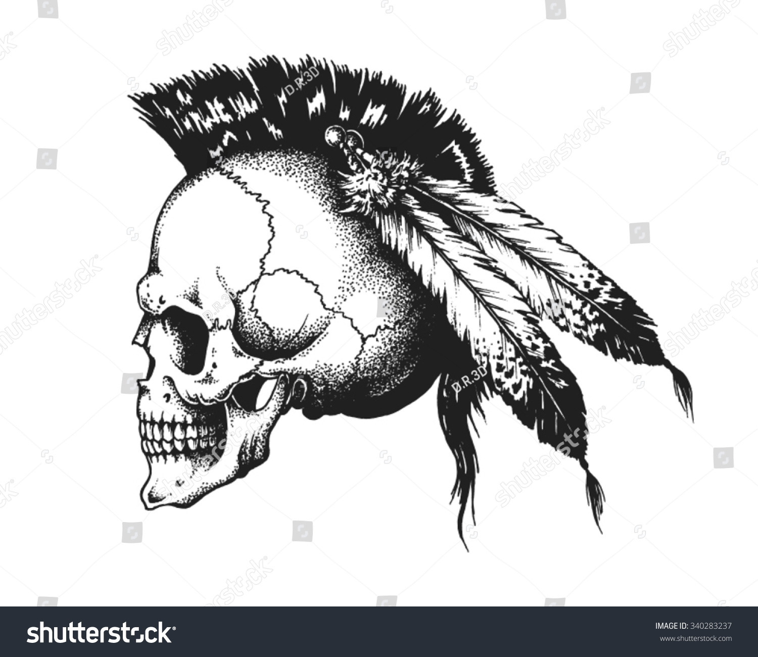 List 90+ Wallpaper Skull With Mohawk Tattoo Latest