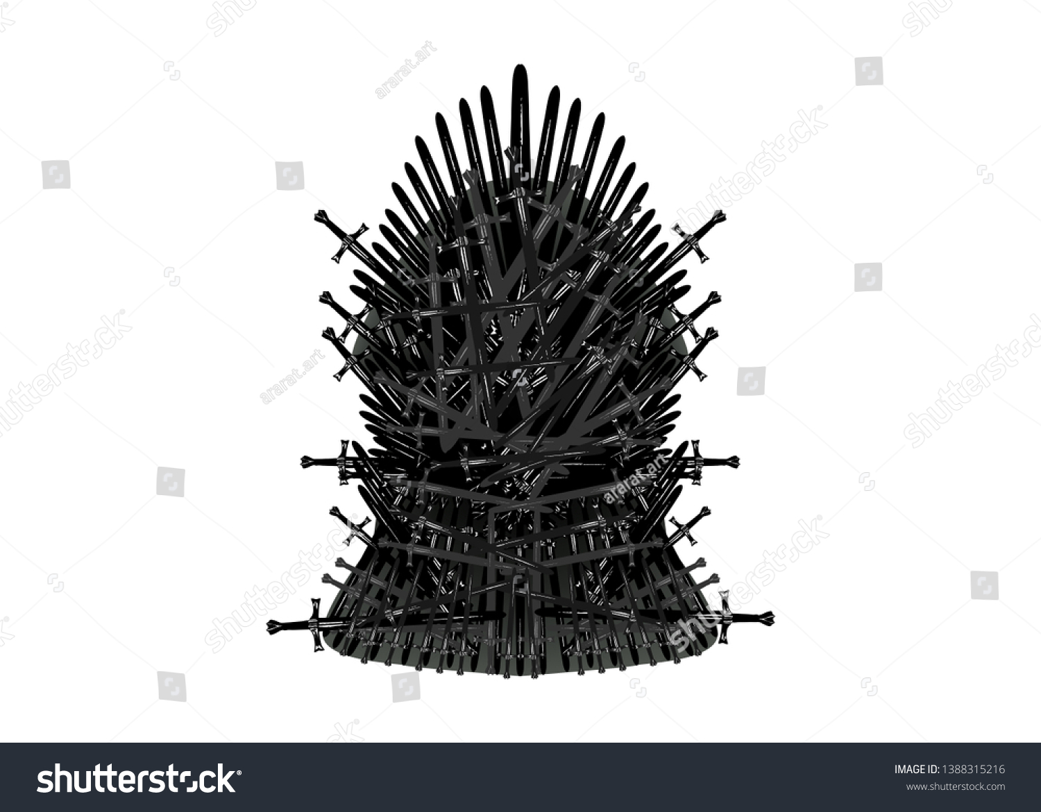 Hand Drawn Iron Throne Westeros Made Stock Vector Royalty Free