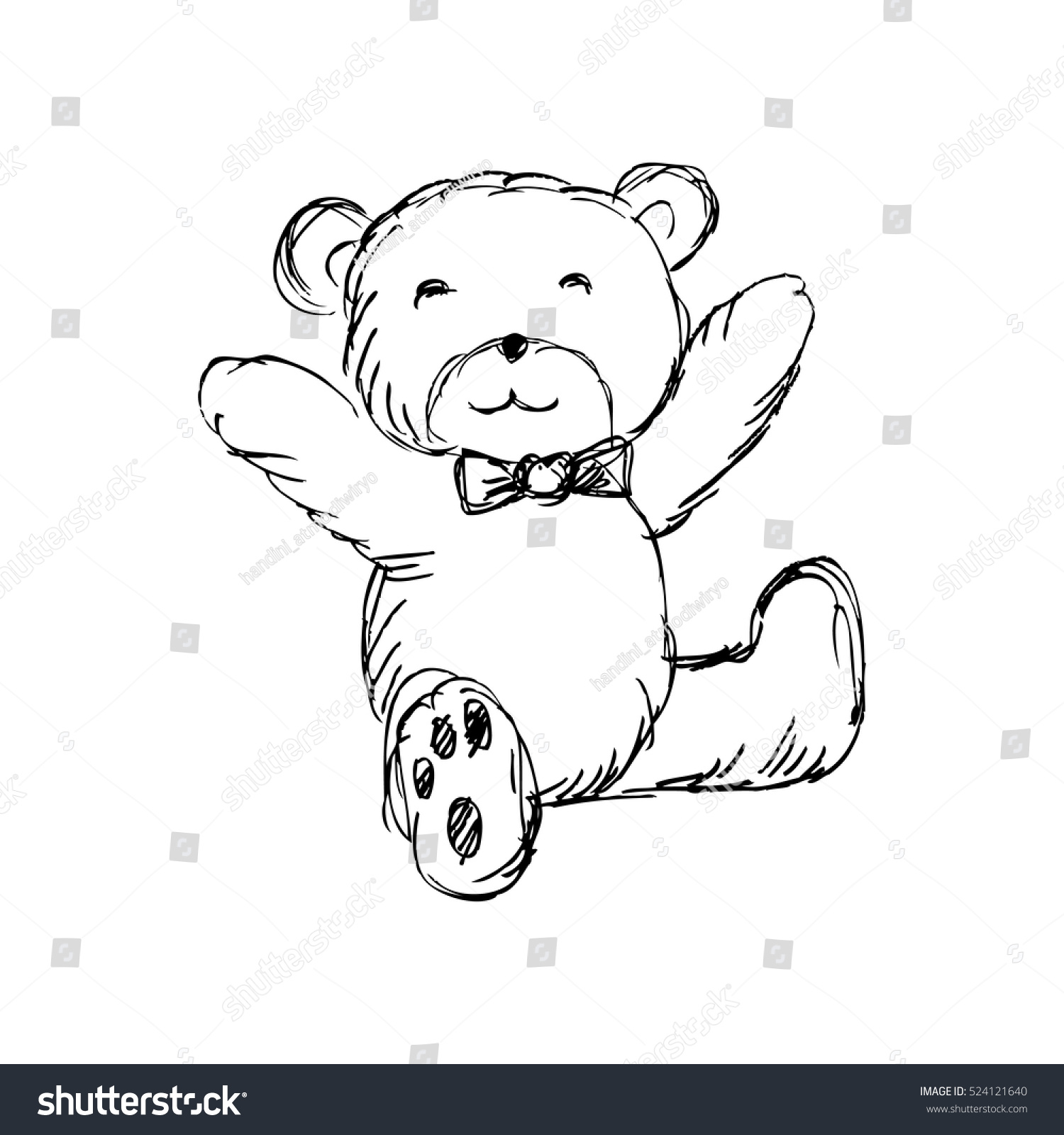 Hand Drawn Isolated Teddy Bear Doodle Stock Vector Royalty Free 524121640 Shutterstock 0953