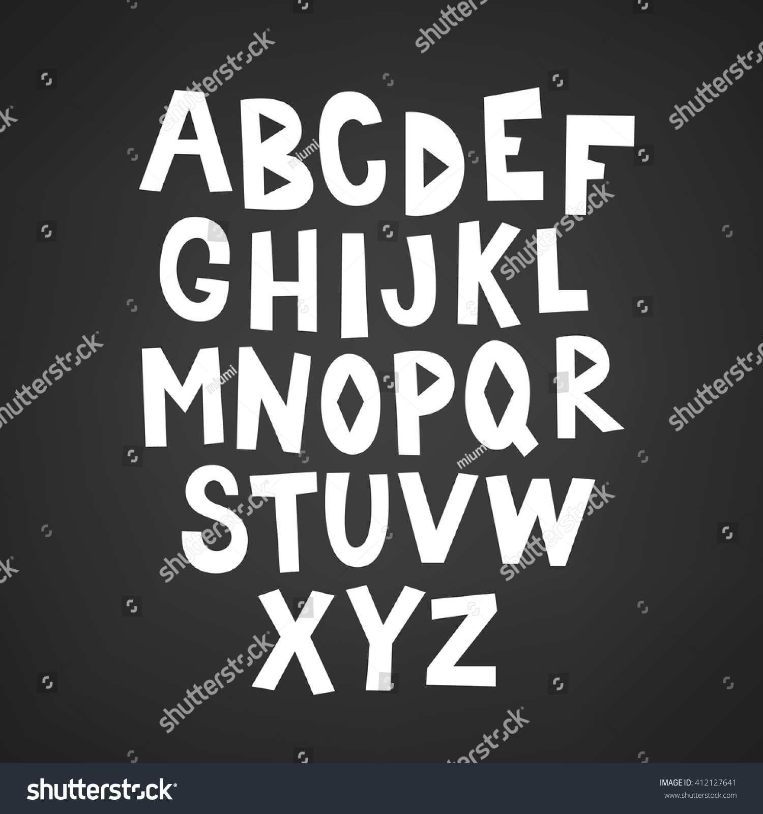Hand Drawn Latin Alphabet B C Stock Vector Royalty Free