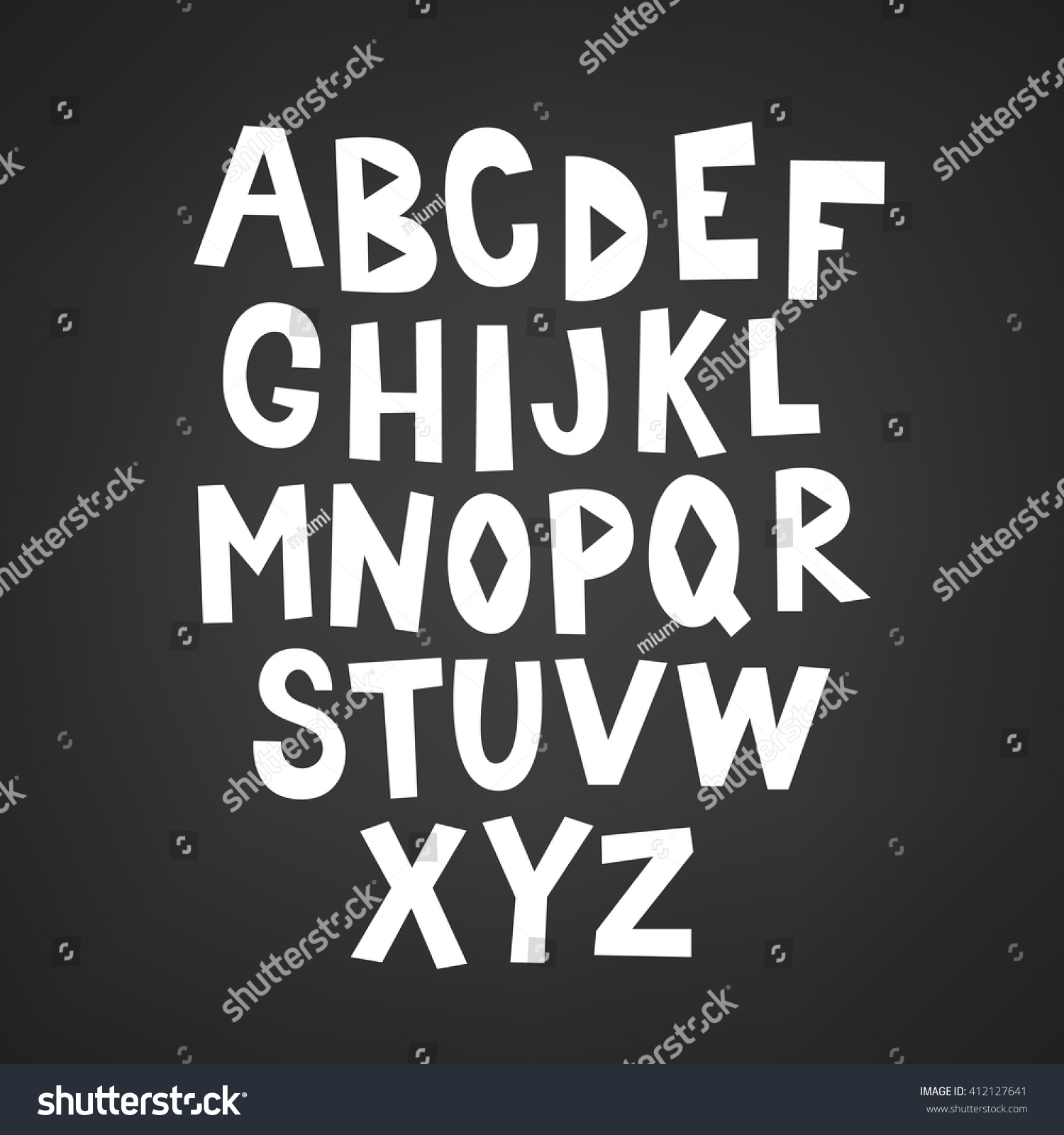 Hand Drawn Latin Alphabet B C Stock Vector Royalty Free 412127641