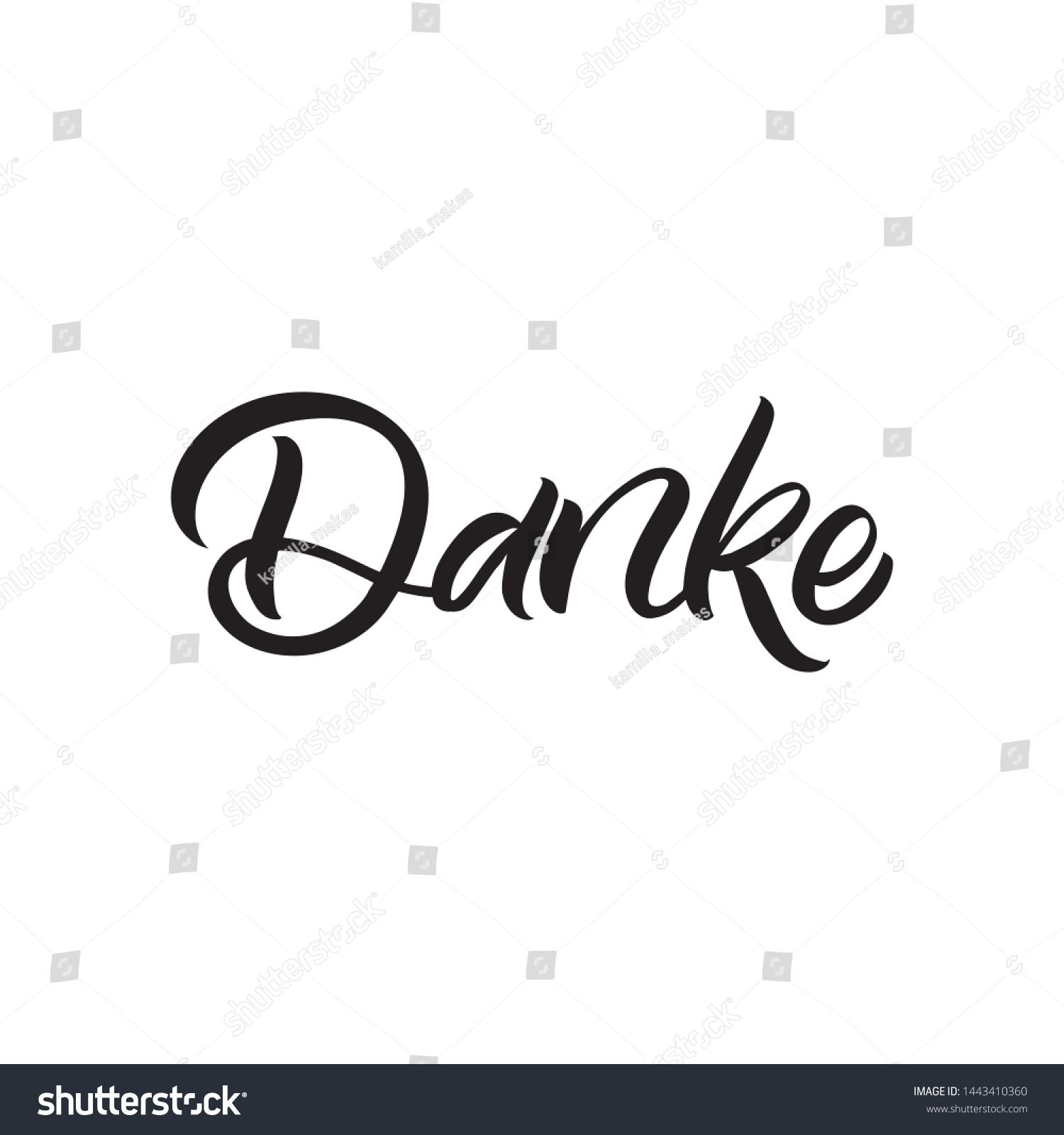 Hand Drawn Lettering Card Inscription Danke Stock Vector (Royalty Free ...