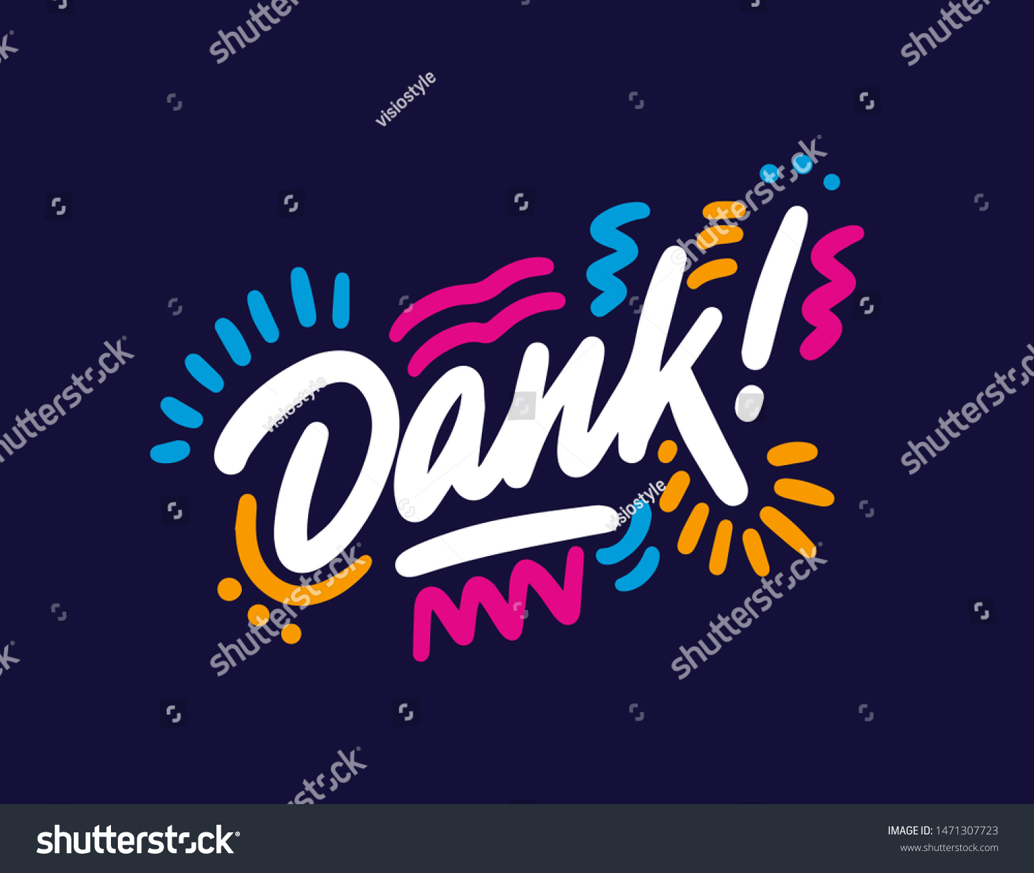 Hand Drawn Lettering Dank Elegant Modern Stock Vector (Royalty Free ...