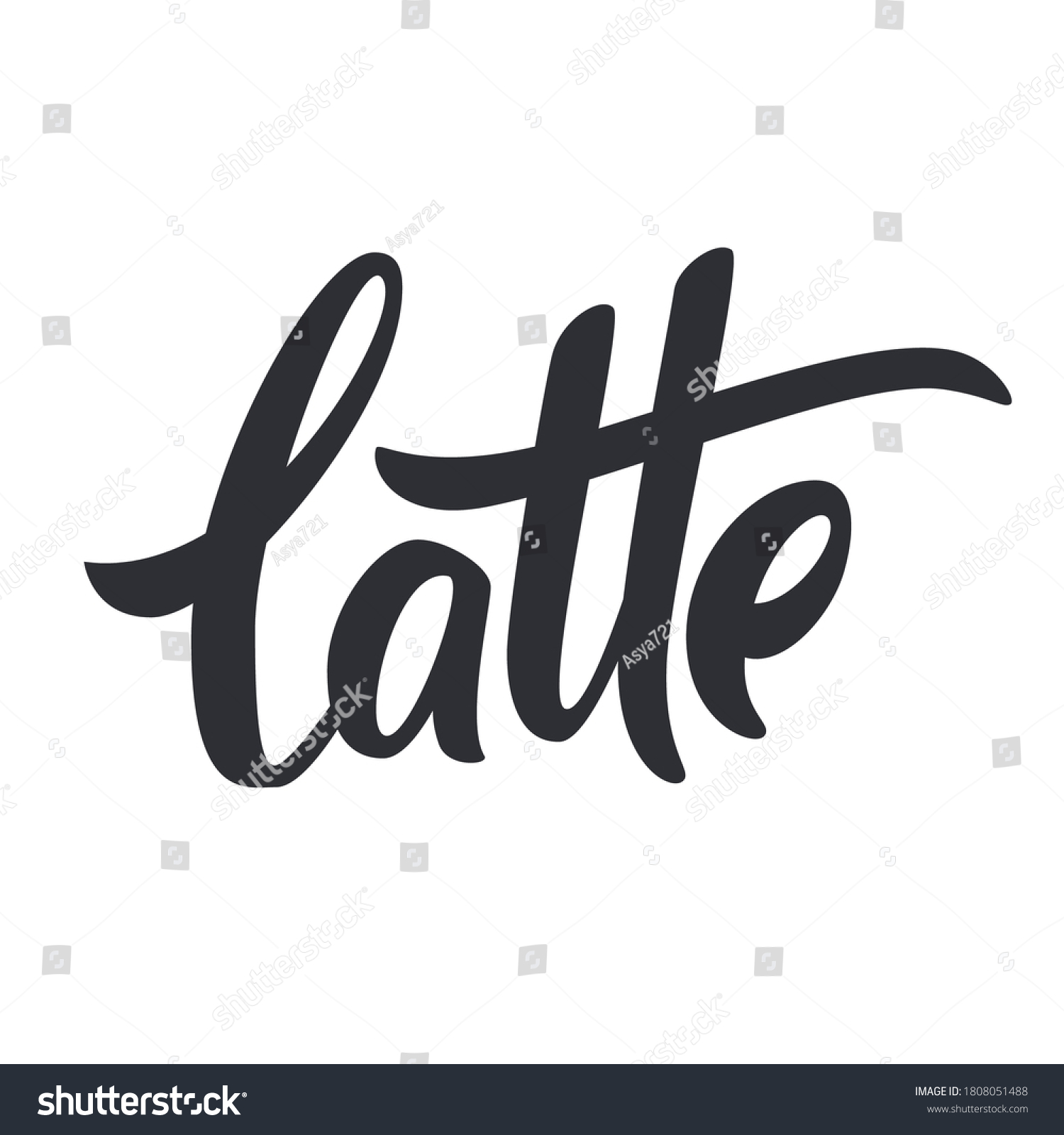 Hand Drawn Lettering Latte Cafe Menu Stock Vector (Royalty Free ...