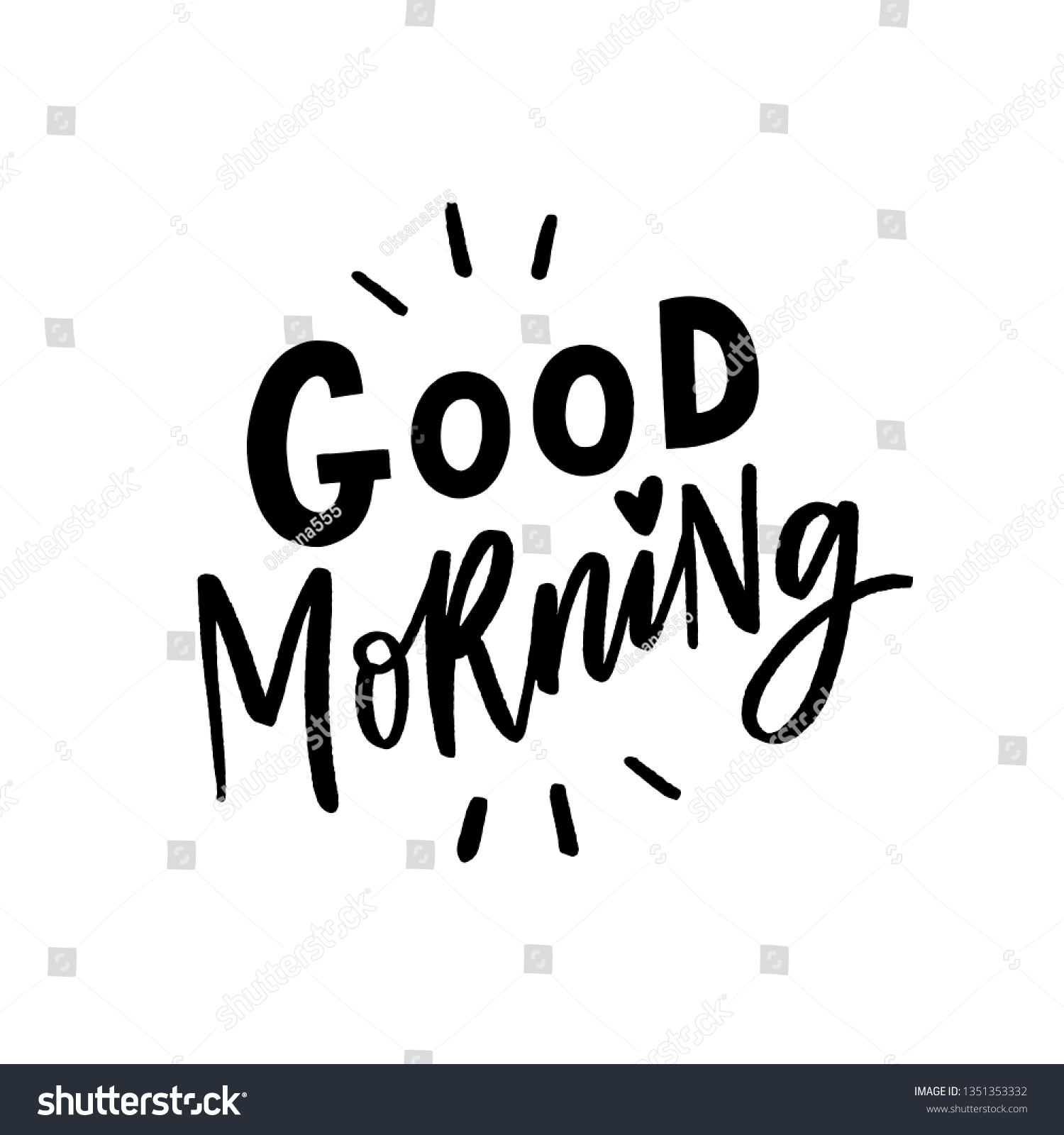 Hand Drawn Lettering Phrase Good Morning Stock Vector (Royalty Free ...