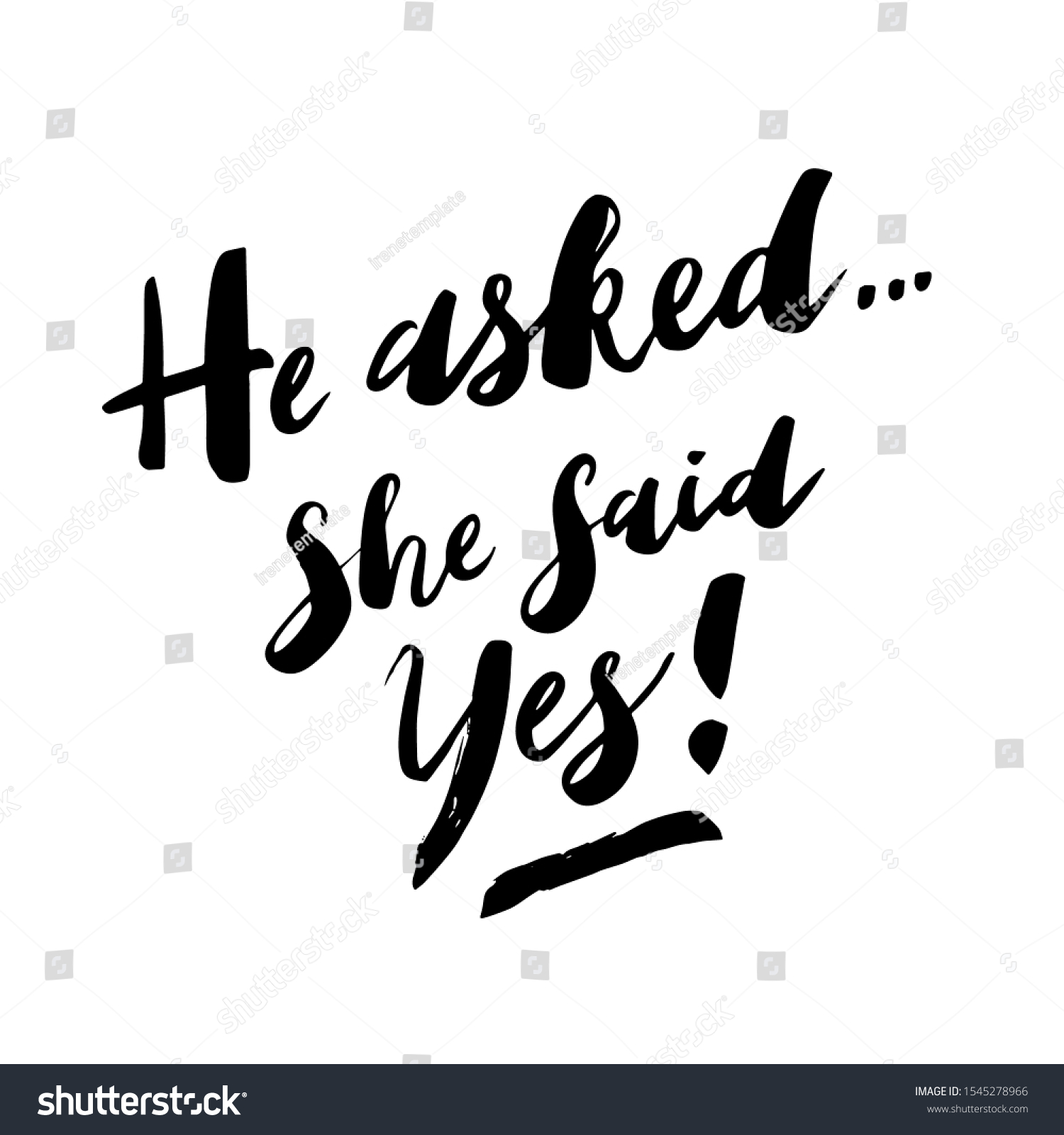 Hand Drawn Lettering Phrase She Said Stock Vector (Royalty Free ...