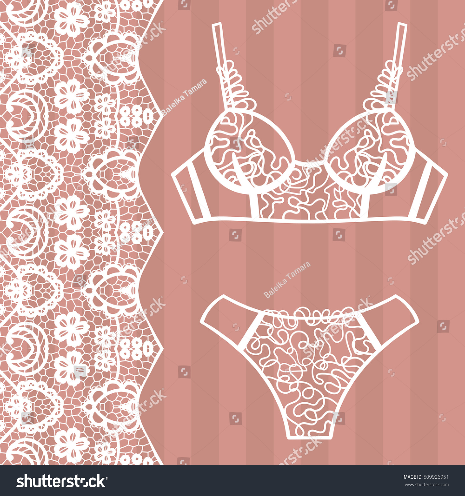 Hand Drawn Lingerie Panty Bra Set Stock Vector Royalty Free 509926951 Shutterstock 9856