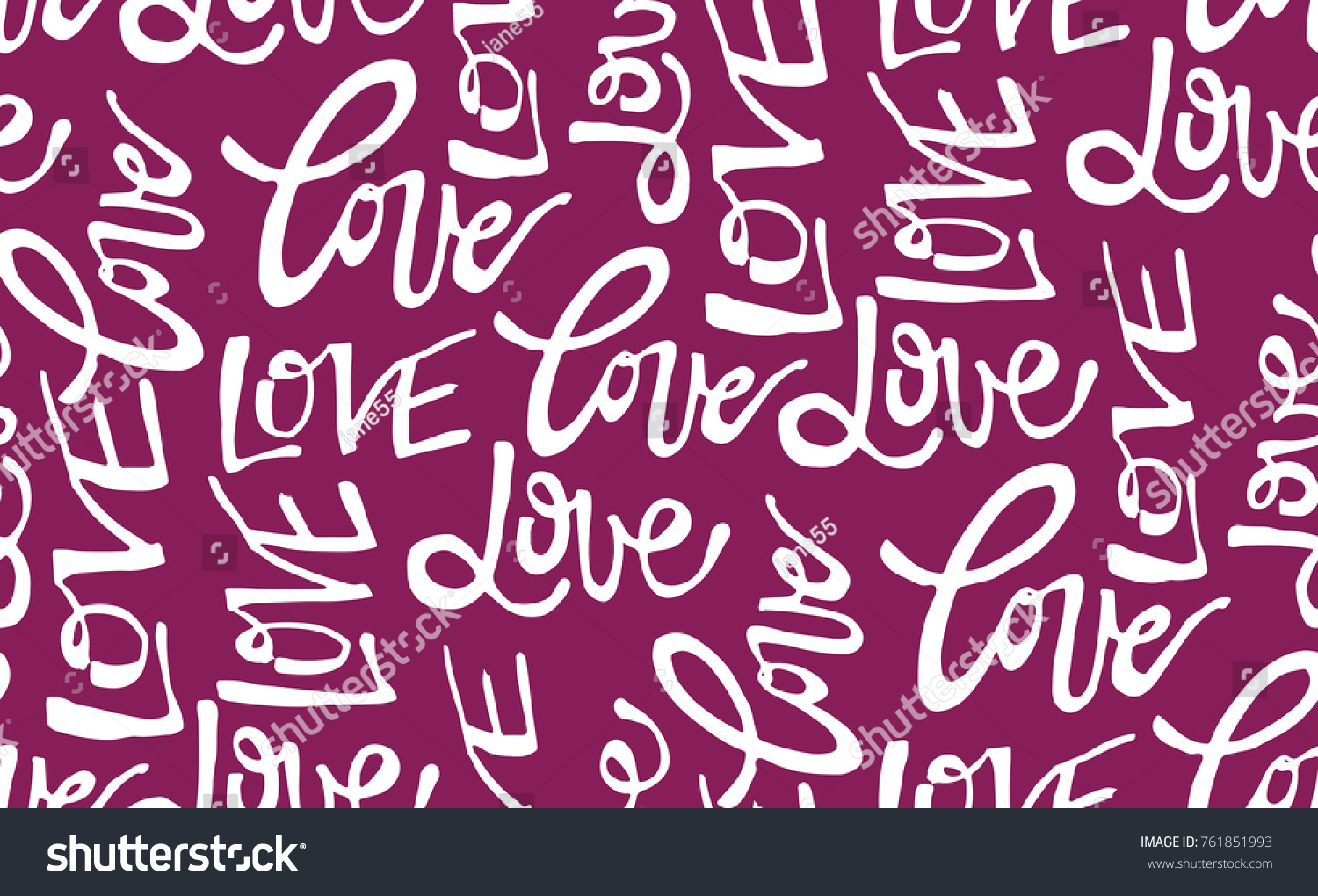 Hand Drawn Love Lettering Pattern Stock Vector Royalty Free 761851993 Shutterstock 8991