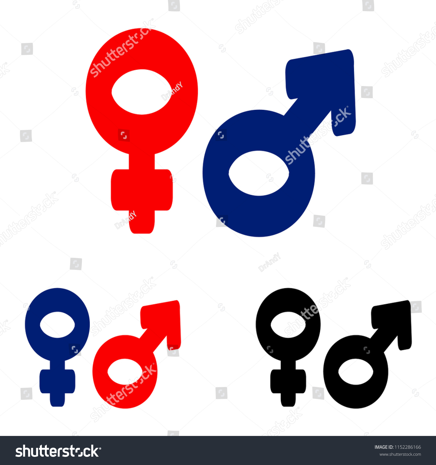 Hand Drawn Male Female Symbols Isolated Stock Vector Royalty Free 1152286166 Shutterstock