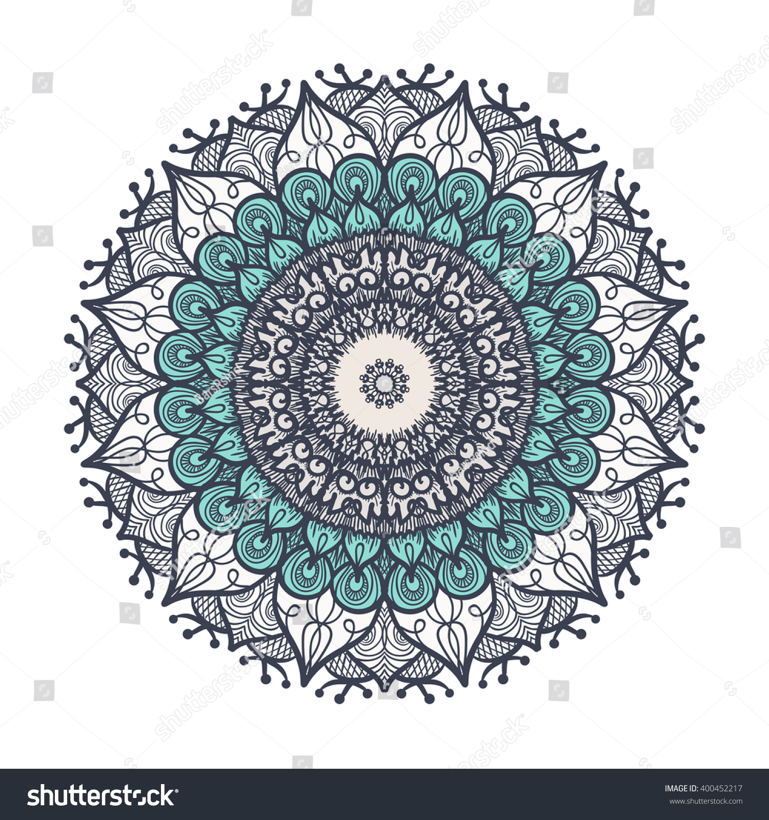 Hand Drawn Mandala Arabic Indian Islam Stock Vector 400452217 ...