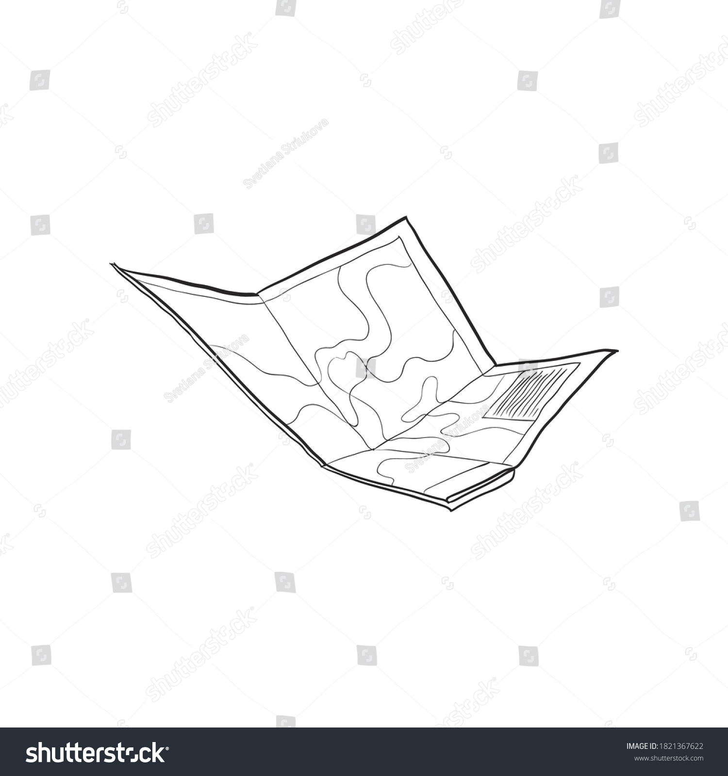 Hand Drawn Map Vector Illustration Stock Vector Royalty Free